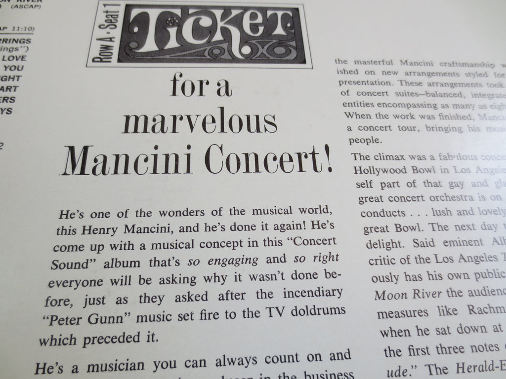 Henry Mancini – The Concert Sound of Henry Mancini (1964) Vinyl LP