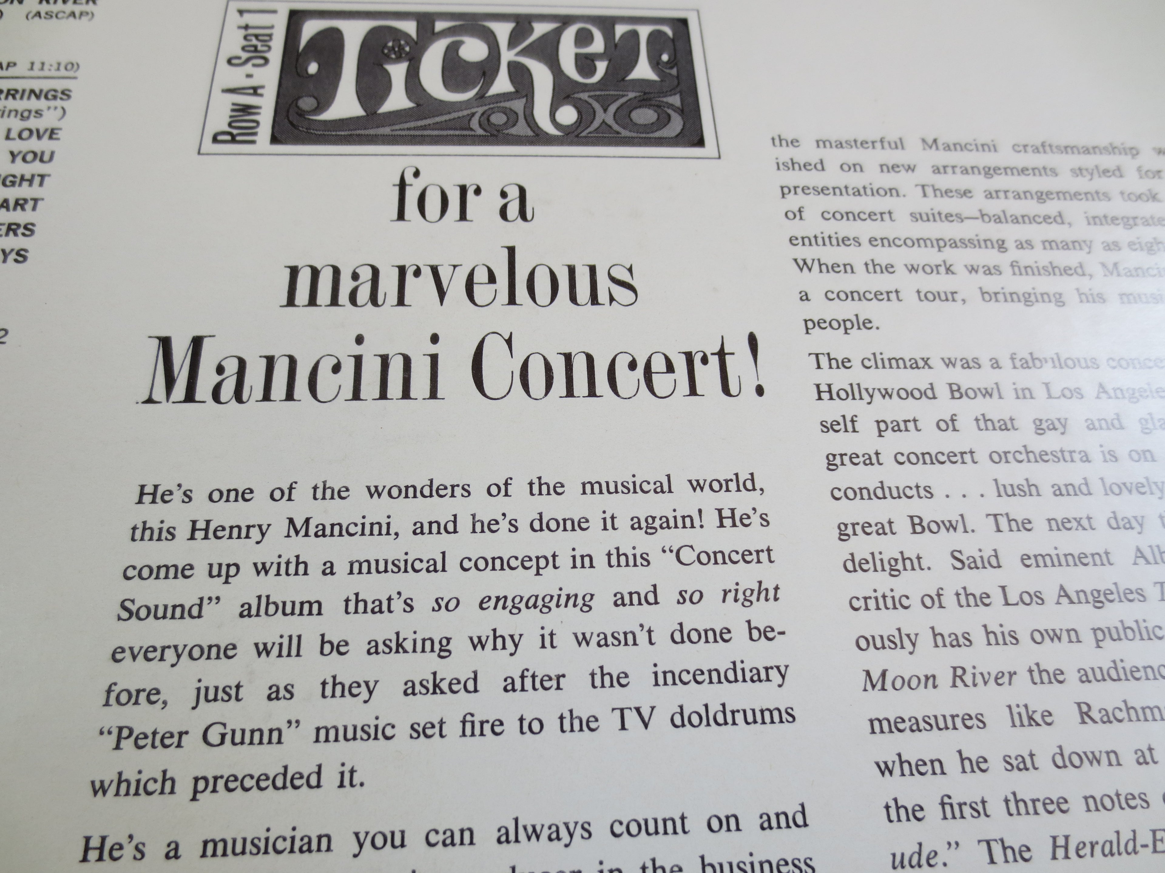 Henry Mancini – The Concert Sound of Henry Mancini (1964) Vinyl LP