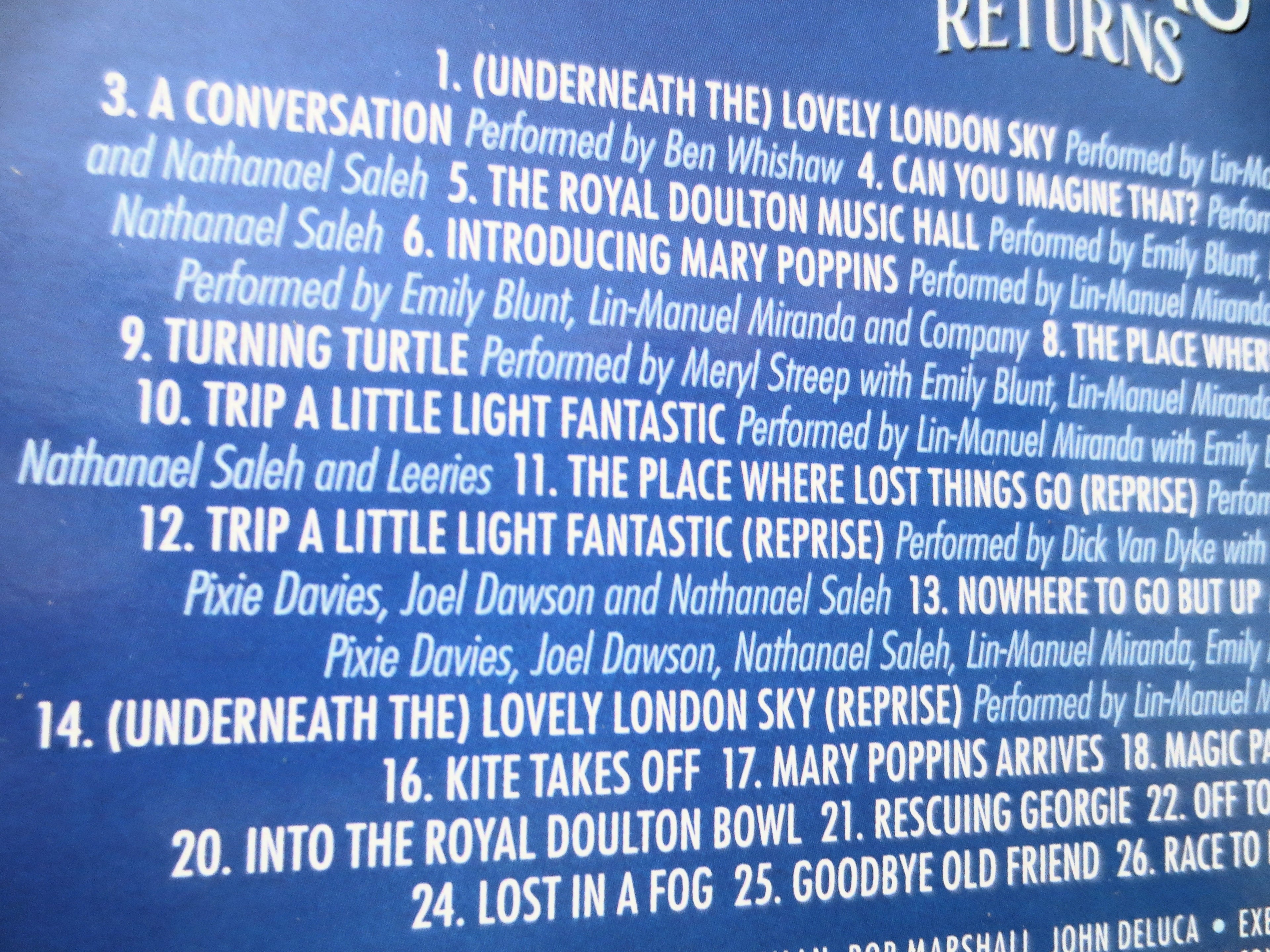 MARY POPPINS Returns, Vintage Disney Cd, 2018 Compact Disc, Kids Music Cd