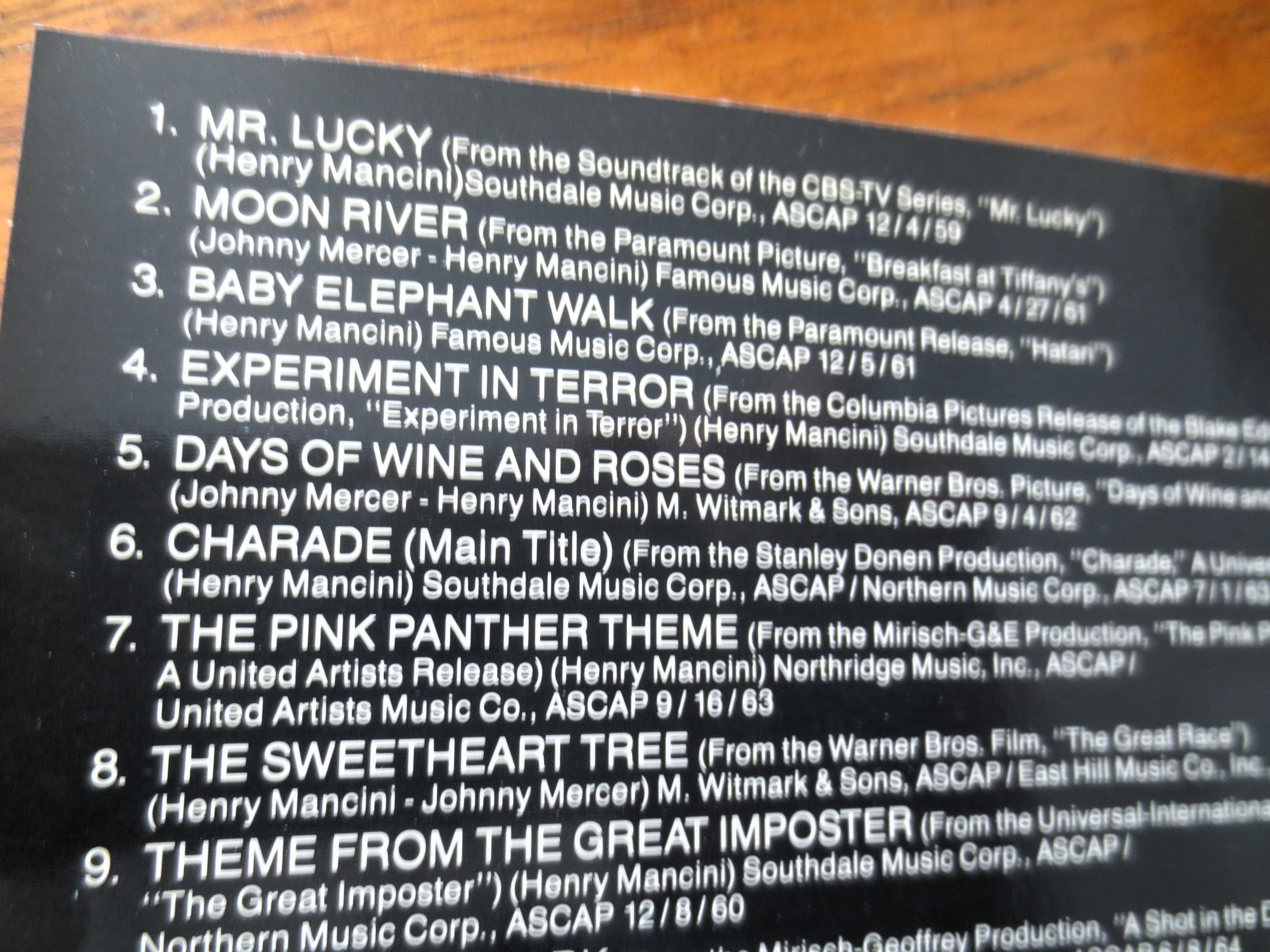 HENRY MANCINI, GREATEST Hits, 1988 Compact Discs, Vintage Cd