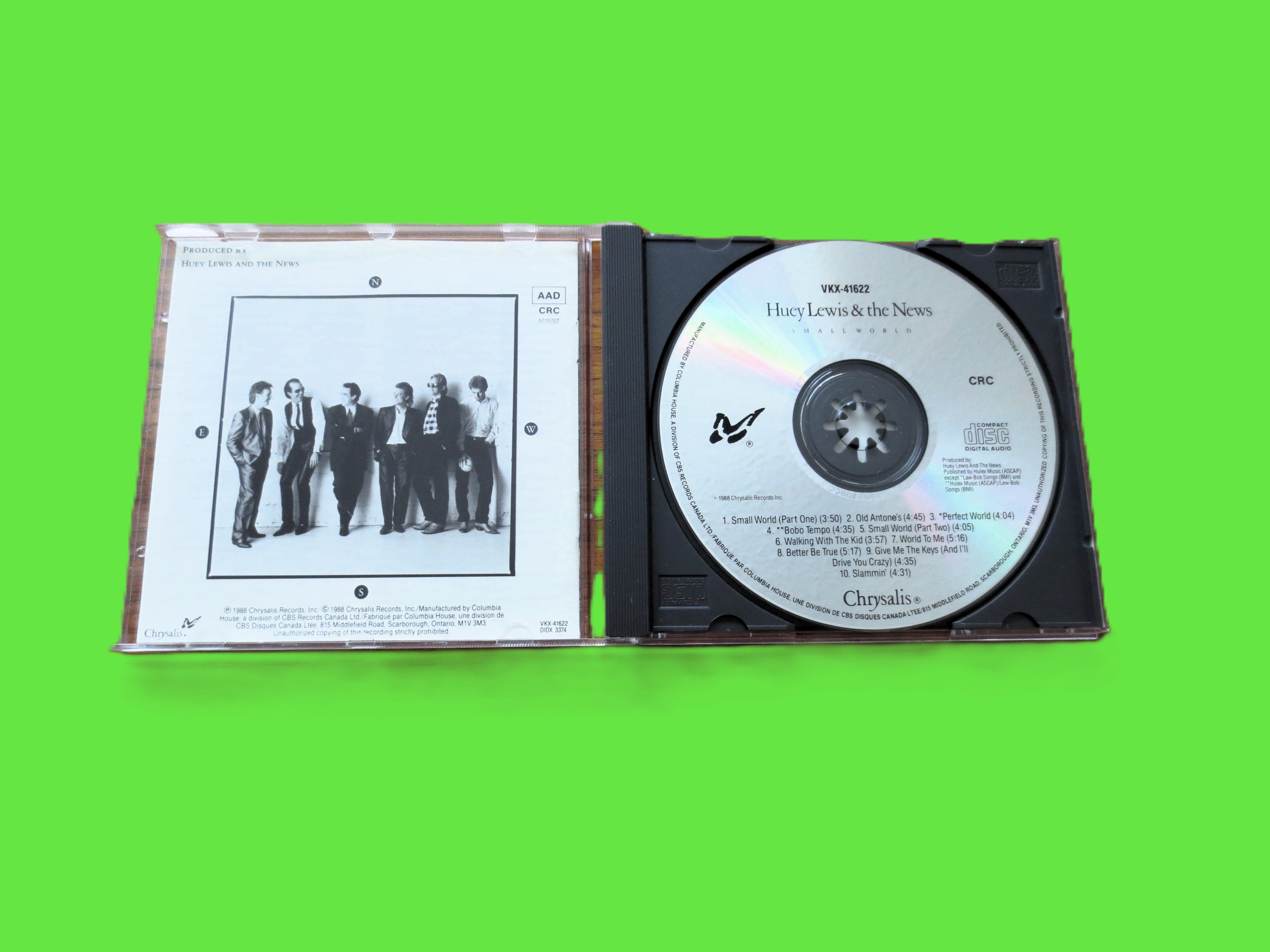 HUEY LEWIS and the News, Small World, 1988 Compact Disc, Vintage Cd