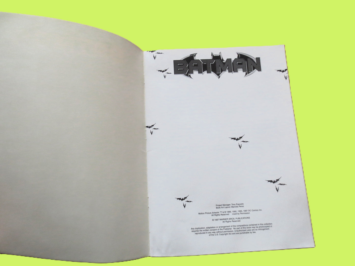 BATMAN, Sheet Music Book, Easy TENOR SAX, 1997 Songbook