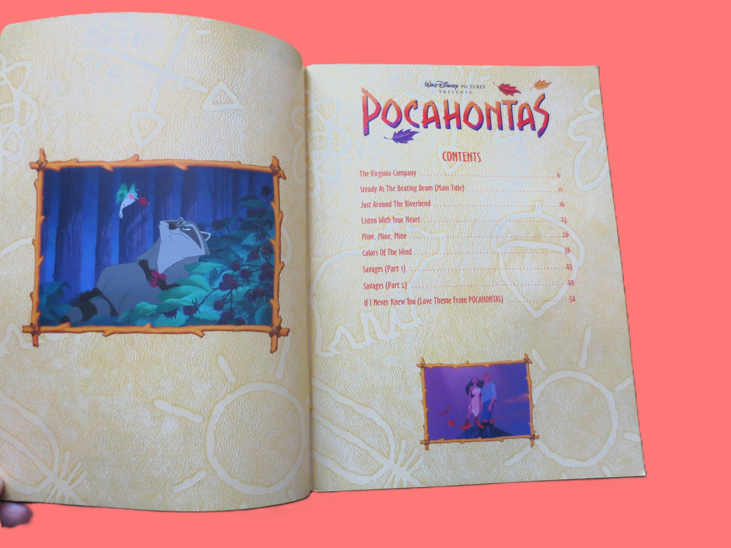 POCAHONTAS, SHEET MUSIC, Disney Songbook, Vintage 1995 Songbook