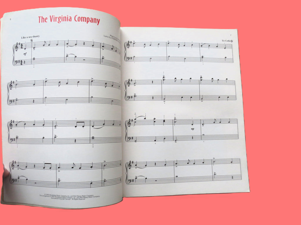 Pocahontas – Disney Sheet Music Songbook (1995)