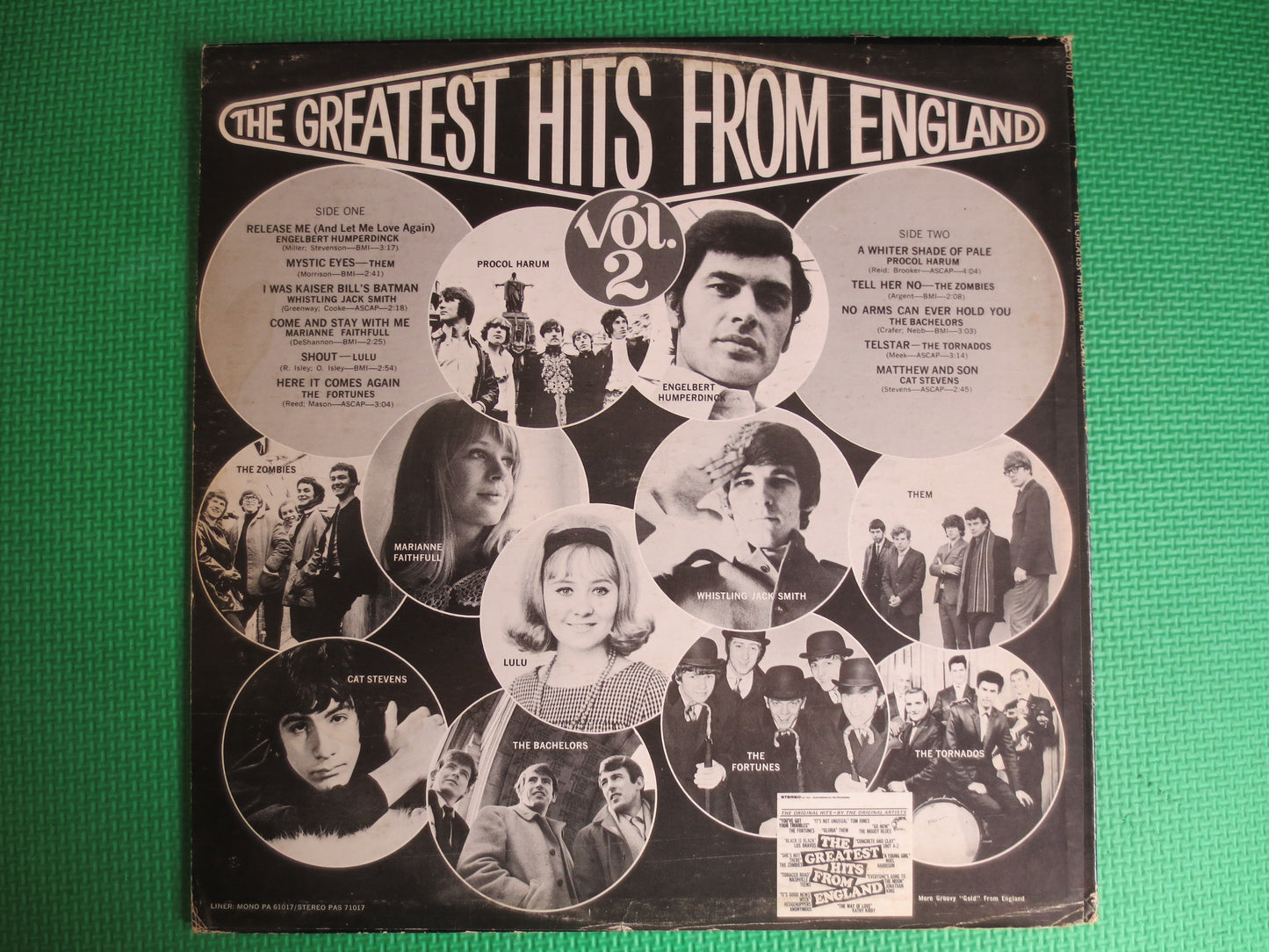 GREATEST HITS from ENGLAND, The Zombies Records, Procol Harum Album, Lulu Records, Marianne Faithful Lp, Cat Stevens Album, Lp, 1967 Records