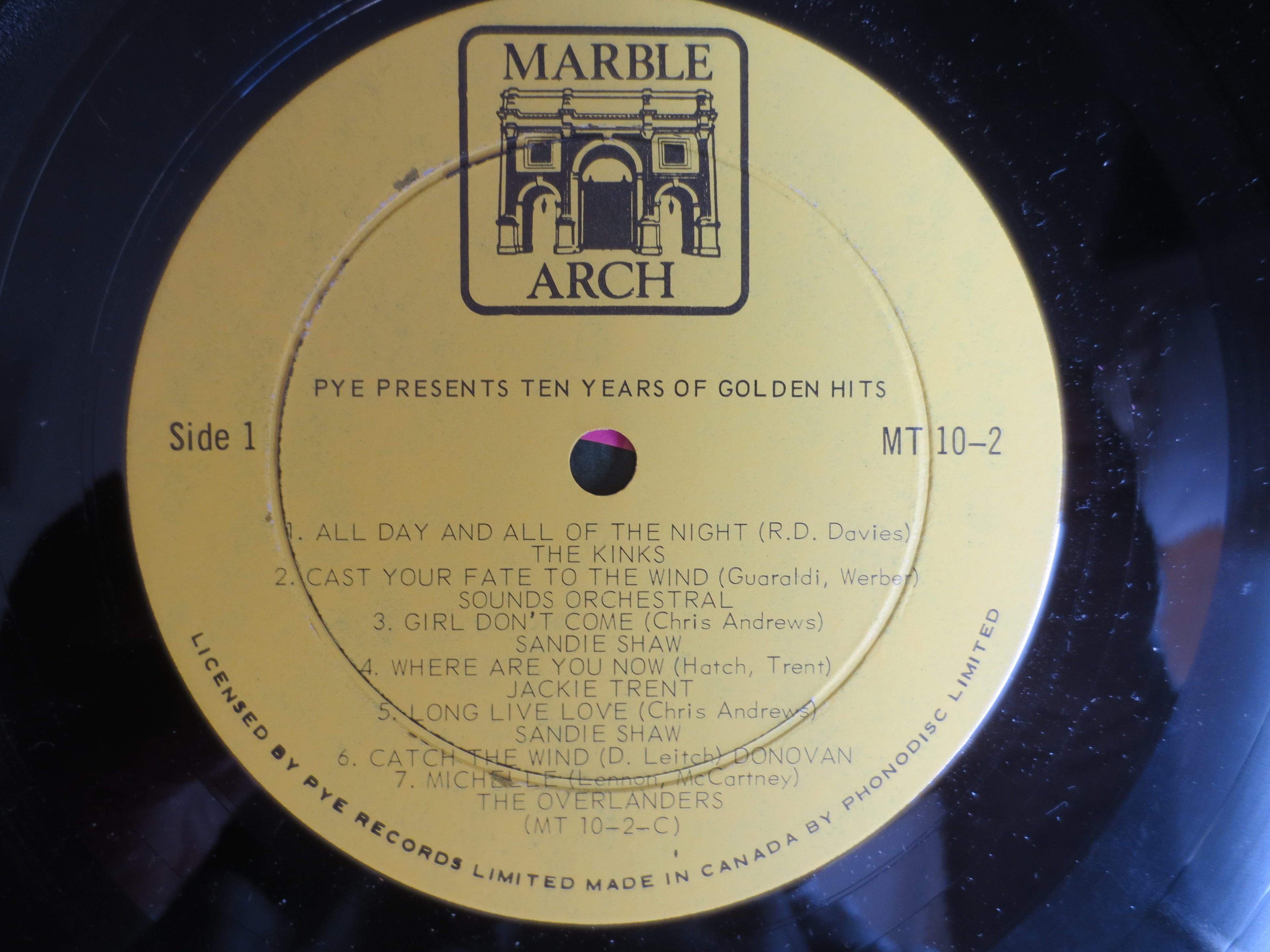 Ten Years of Golden Hits, PYE Records, Double Album, 1969 Record, Vinyl Lp