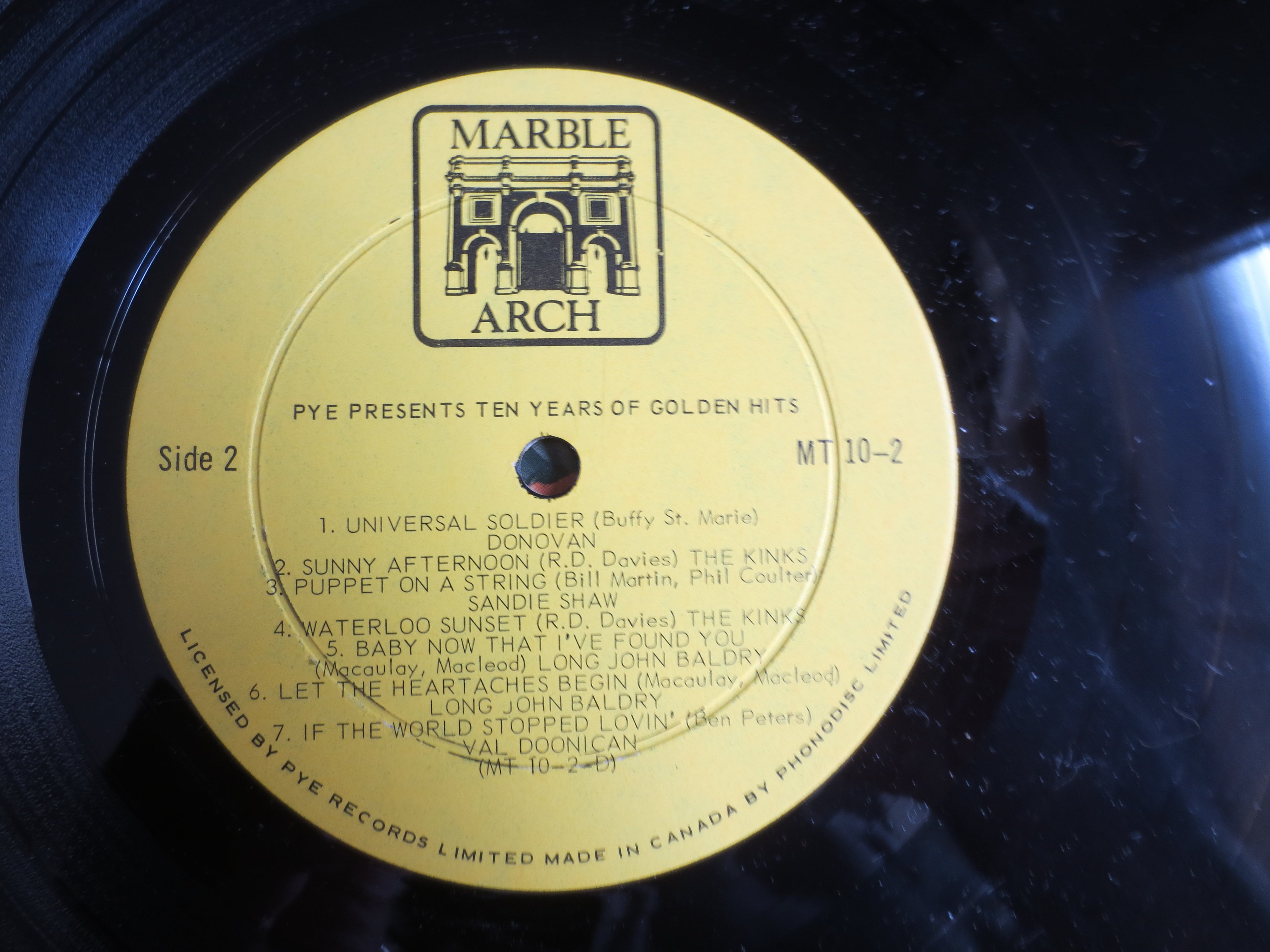 Ten Years of Golden Hits, PYE Records, Double Album, 1969 Record, Vinyl Lp