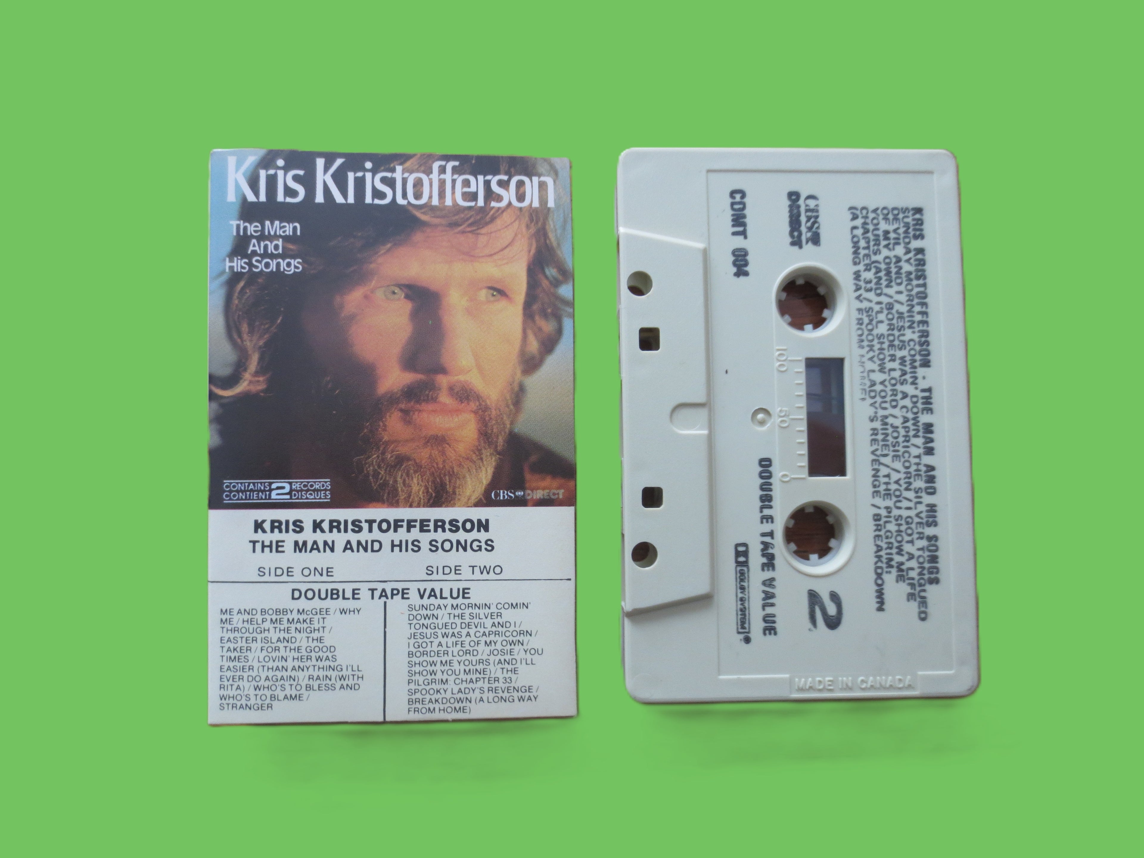 KRIS KRISTOFFERSON, The Man and His Songs, Country Music, 1979 Cassette Tape, Vintage Cassette,