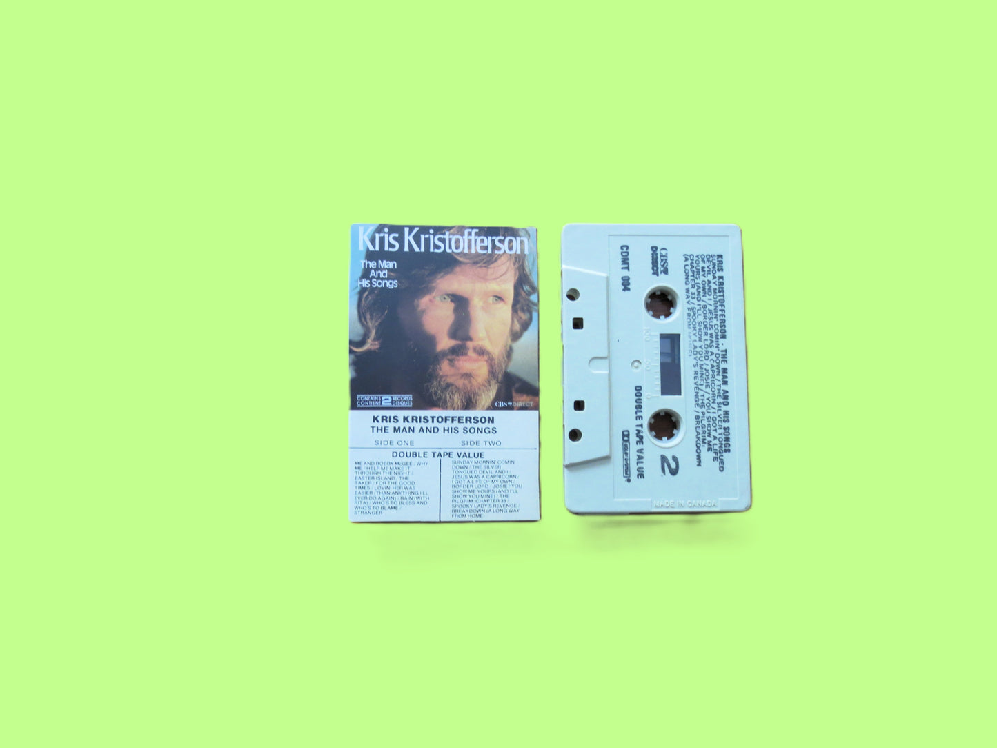 KRIS KRISTOFFERSON, The Man and His Songs, Country Music, 1979 Cassette Tape, Vintage Cassette,