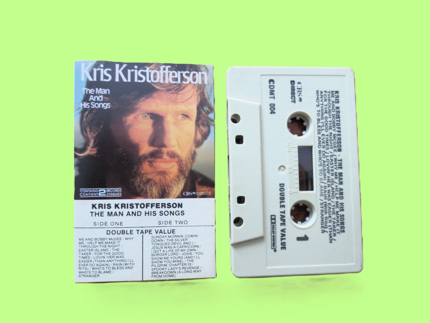 KRIS KRISTOFFERSON, The Man and His Songs, Country Music, 1979 Cassette Tape, Vintage Cassette,