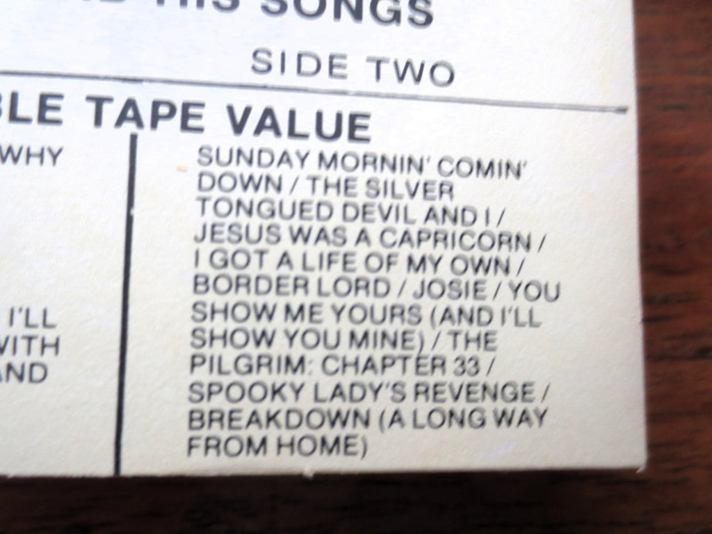 KRIS KRISTOFFERSON, The Man and His Songs, Country Music, 1979 Cassette Tape, Vintage Cassette,