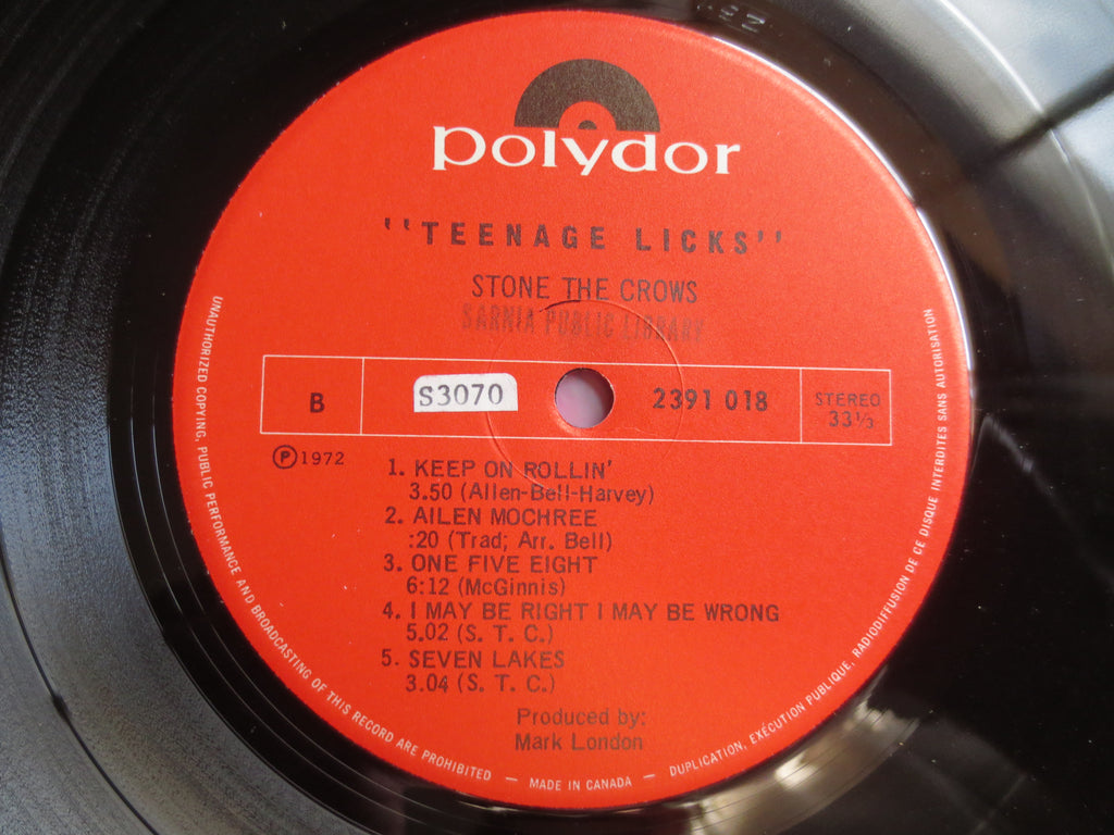 Stone the Crows – Teenage Licks (1972) Vinyl LP