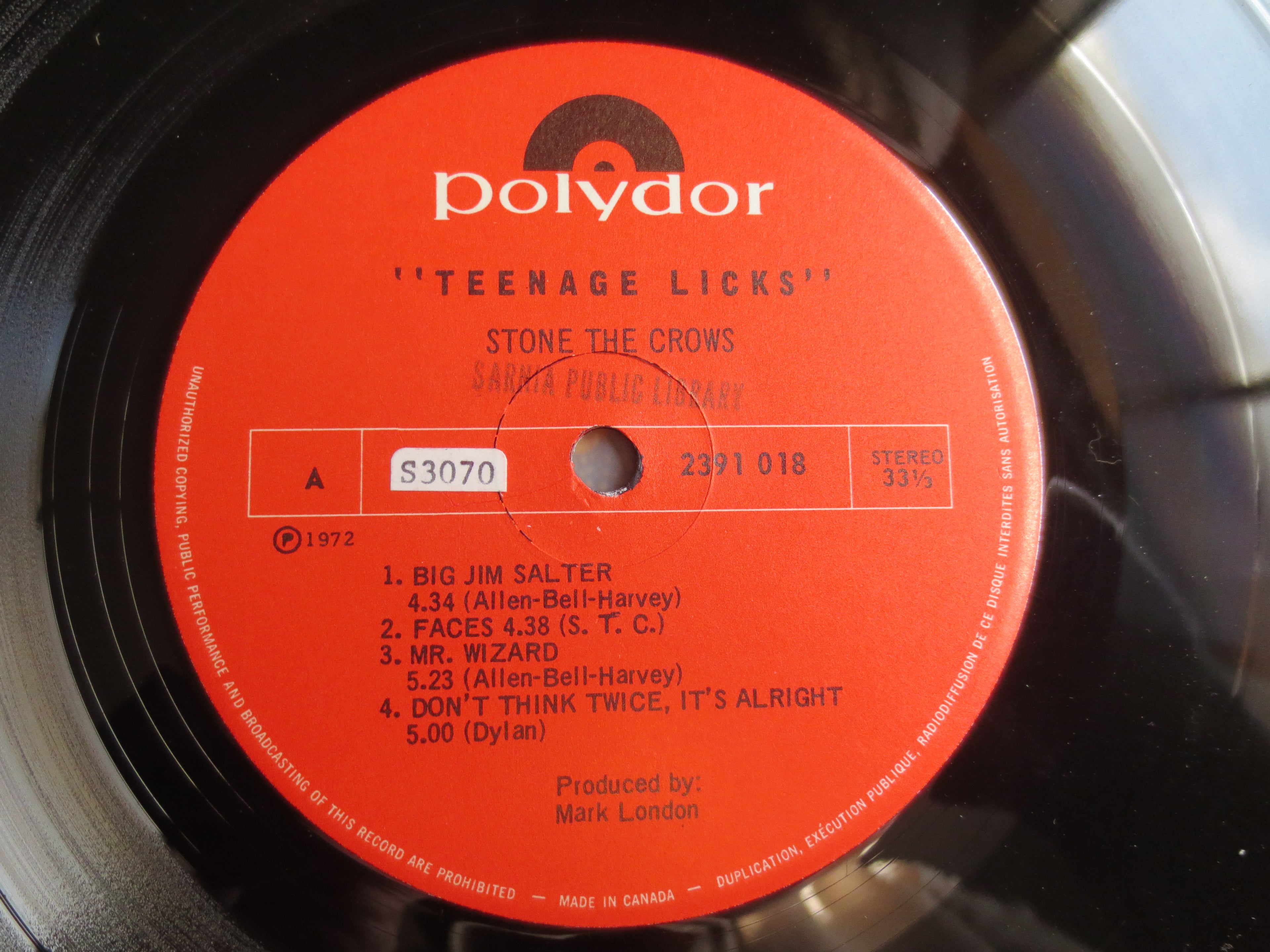 Stone the Crows – Teenage Licks (1972) Vinyl LP