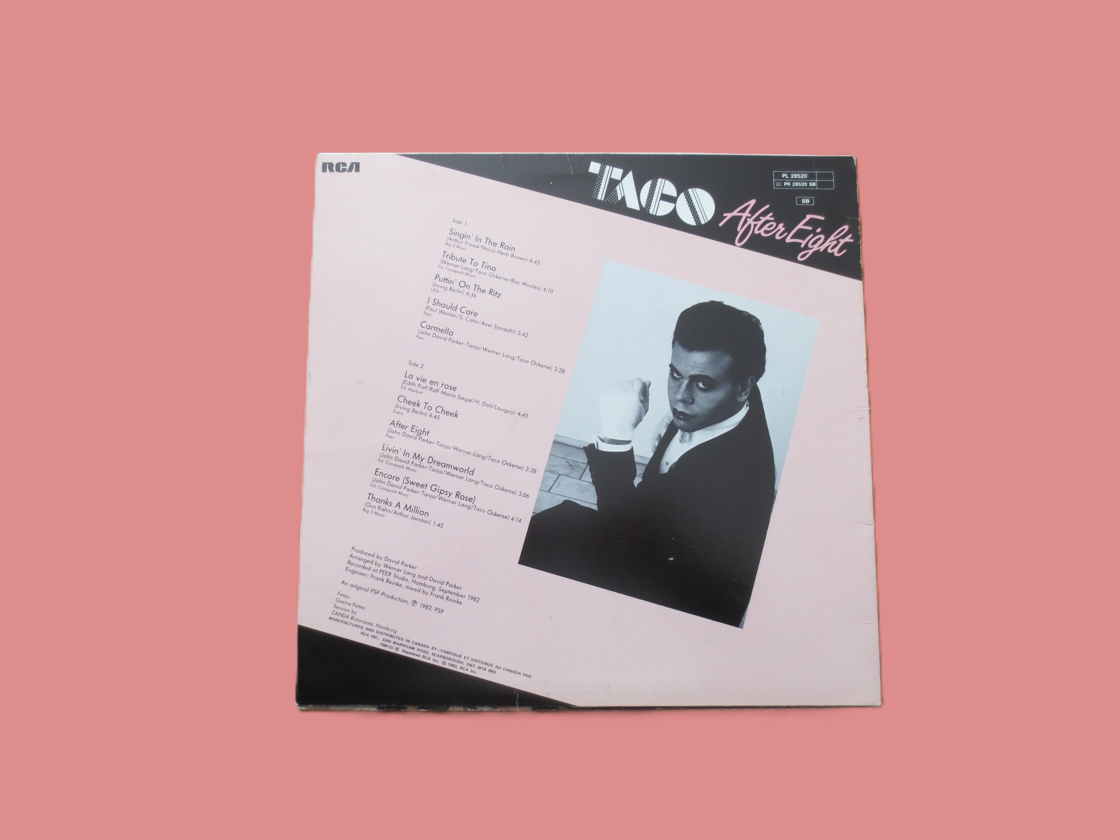TACO, AFTER EIGHT, Vintage Album, 1982 Record, Vinyl Lp