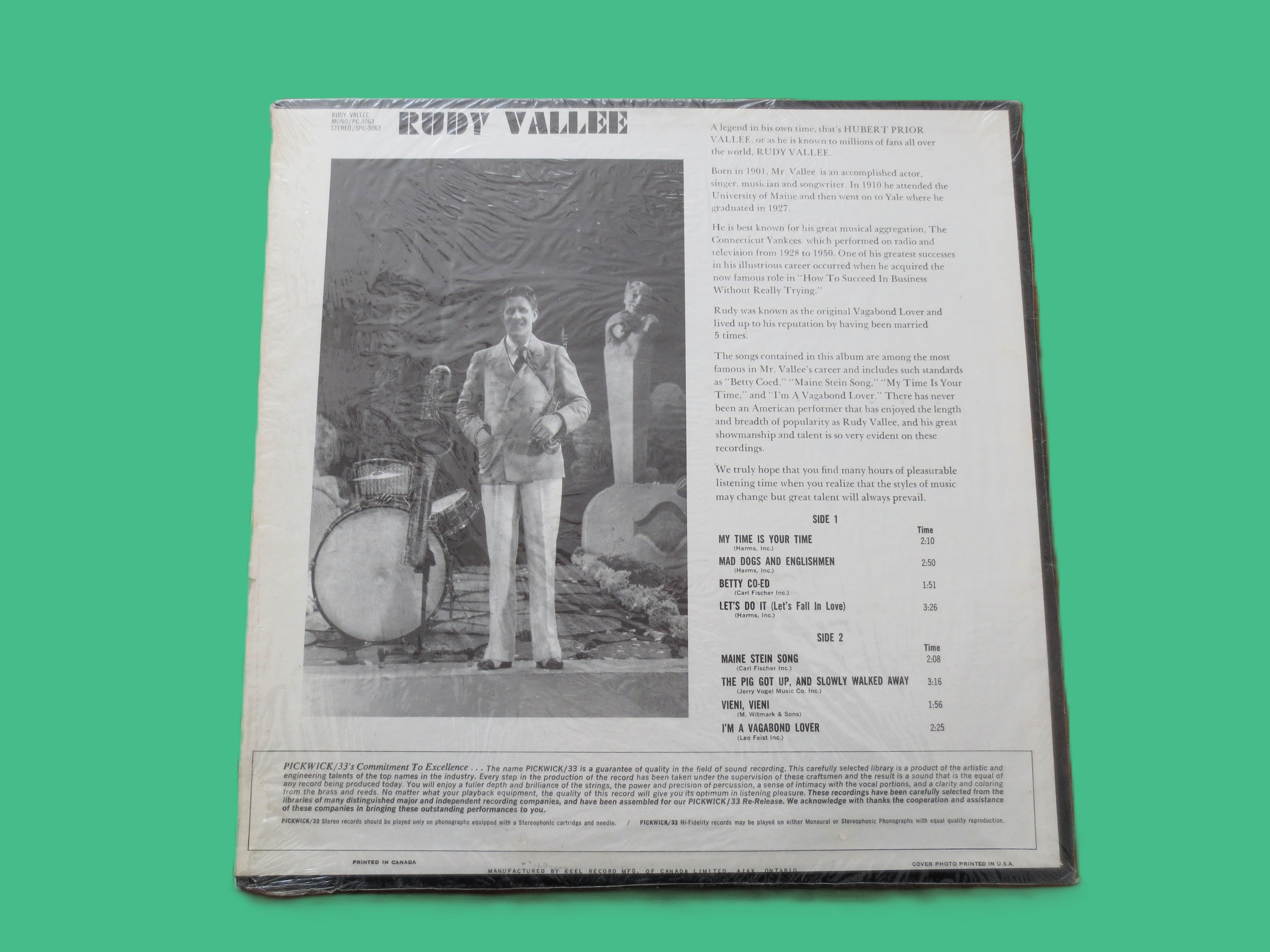 RUDY VALLEE, The Greatest Vaudeo-Doe-R Of All Time, Vintage Album, 1970 Record, Vinyl Lp