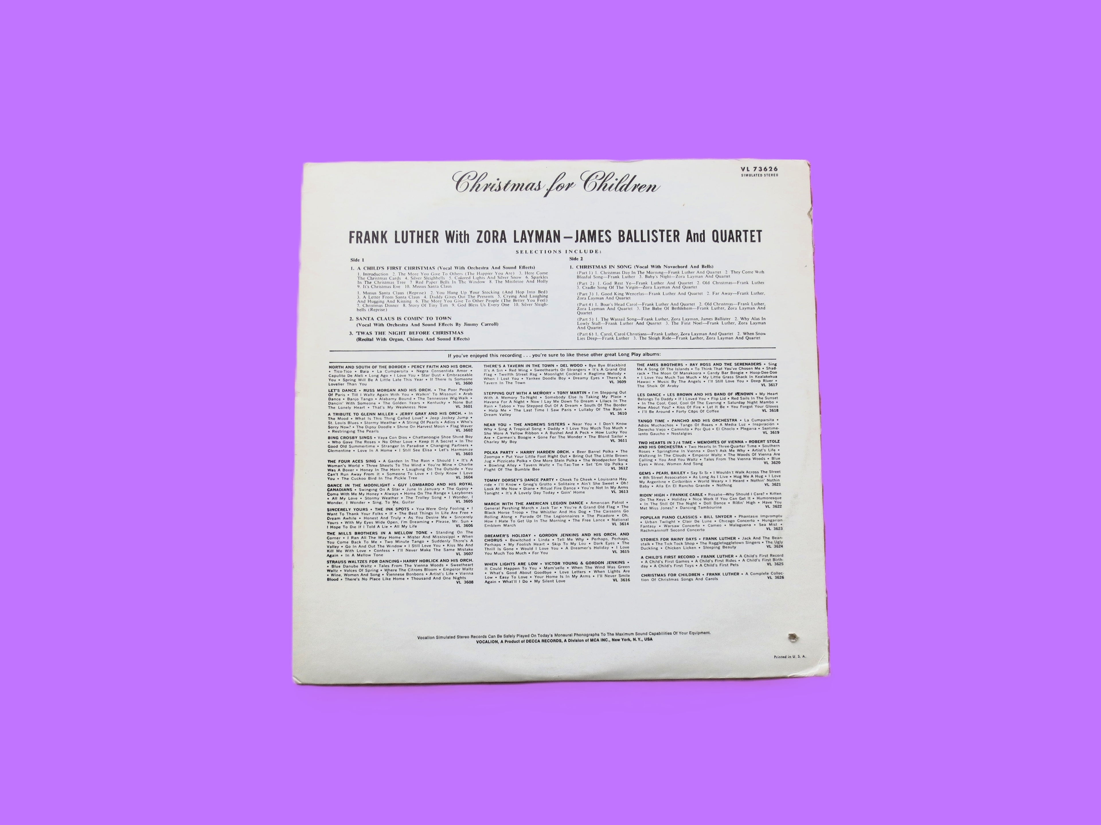 CHRISTMAS For CHILDREN, Vintage CHRISTMAS Album, 1958 Record, Vinyl Lp
