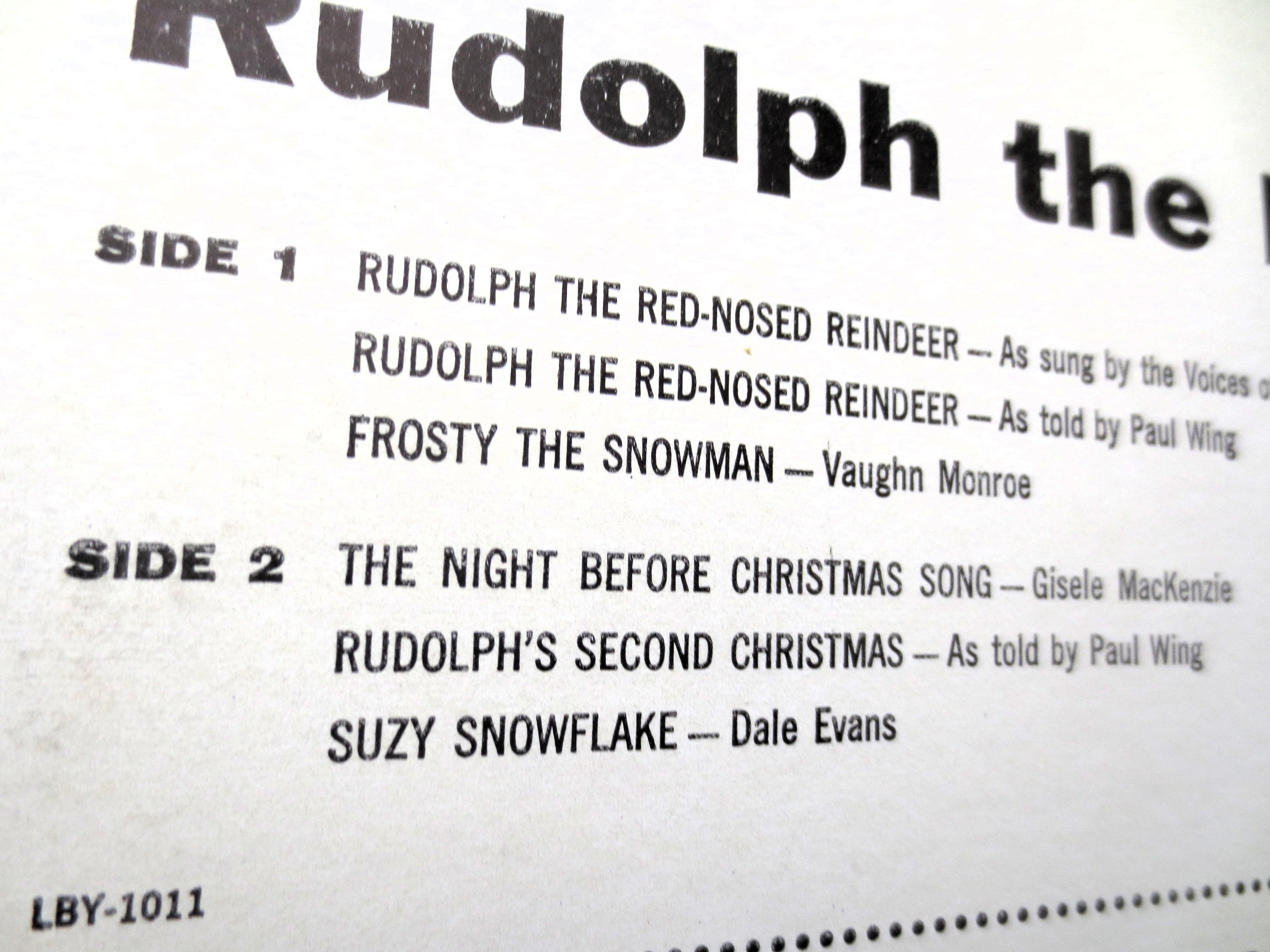 RUDOLPH the RED NOSED Reindeer, Vintage Christmas Album, 1958 Records, Vinyl Lp