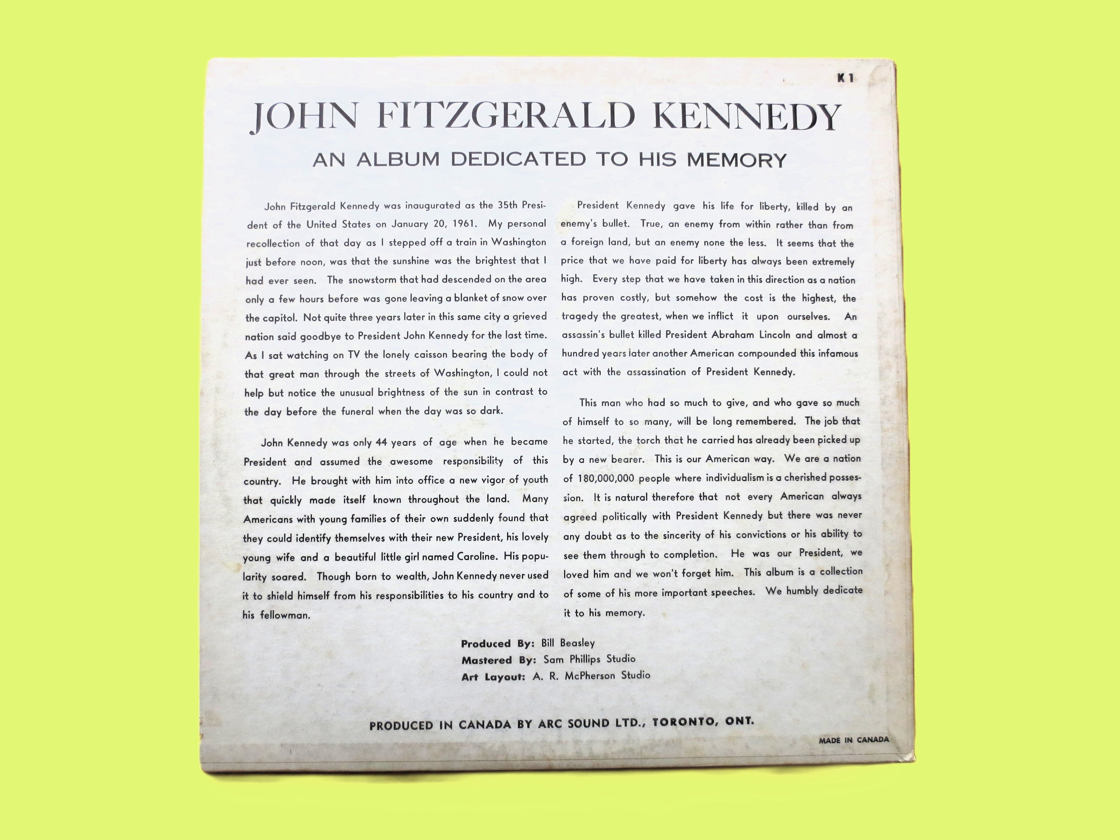 JOHN KENNEDY, Kennedy SPEECHES, Vintage Album, 1963 Records, Vinyl Lp