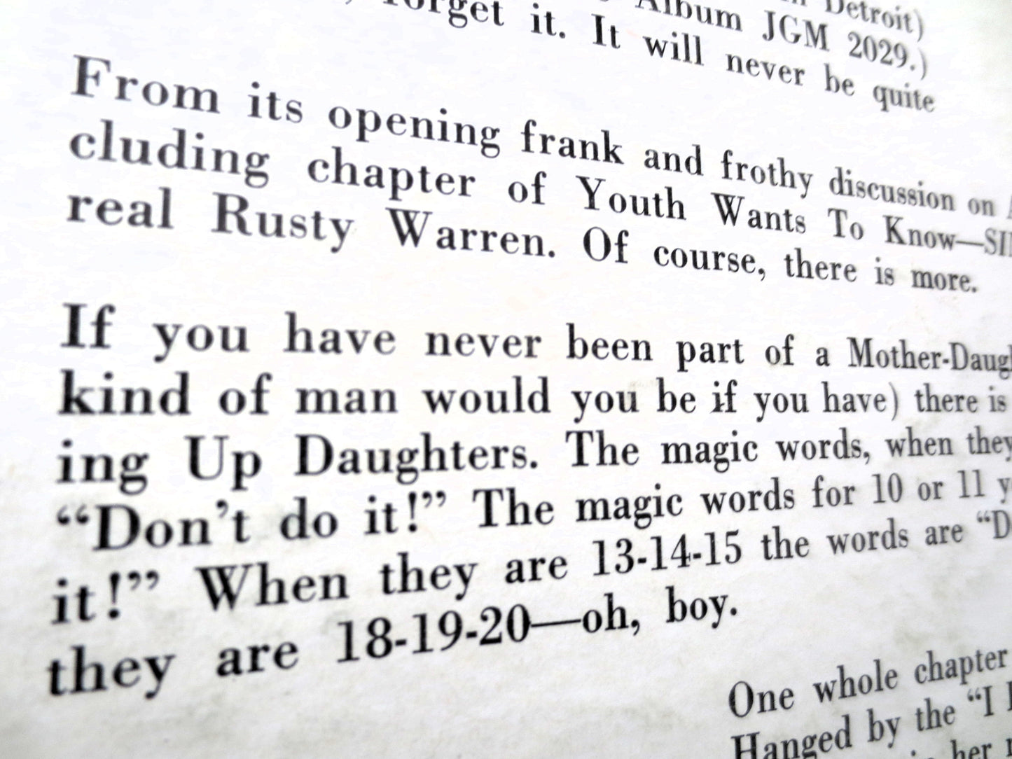 RUSTY WARREN, SINSATIONAL, Comedy Album, 1961 Record, Vinyl Lp