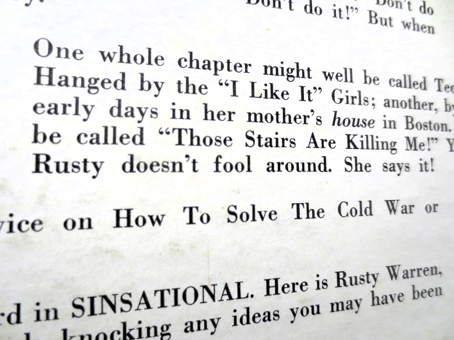 RUSTY WARREN, SINSATIONAL, Comedy Album, 1961 Record, Vinyl Lp