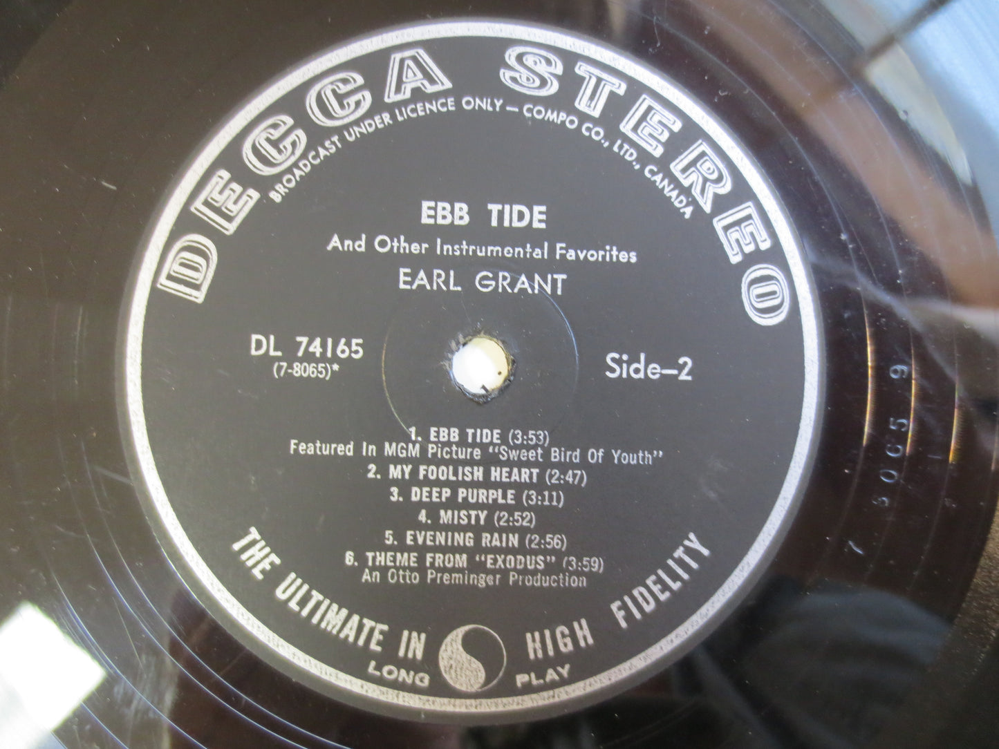 EARL GRANT, EBB Tide, Earl Grant Record, Earl Grant Album, Earl Grant Lp, Jazz Record, Jazz Album, Vintage Records, Jazz Lp, 1961 Records