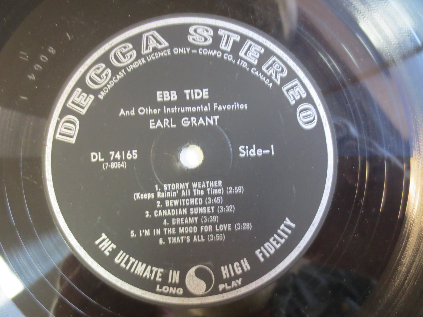 EARL GRANT, EBB Tide, Earl Grant Record, Earl Grant Album, Earl Grant Lp, Jazz Record, Jazz Album, Vintage Records, Jazz Lp, 1961 Records