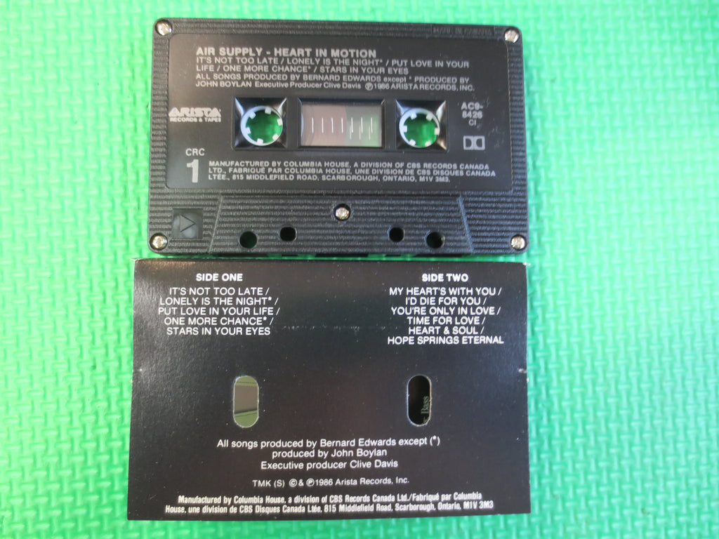 Air Supply – Hearts in Motion (1986) Cassette