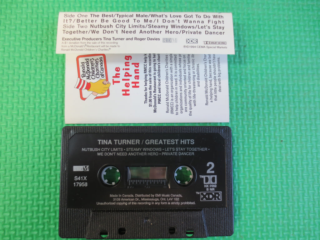 TINA TURNER, GREATEST Hits, 1994 Cassette Tape, Vintage Cassette