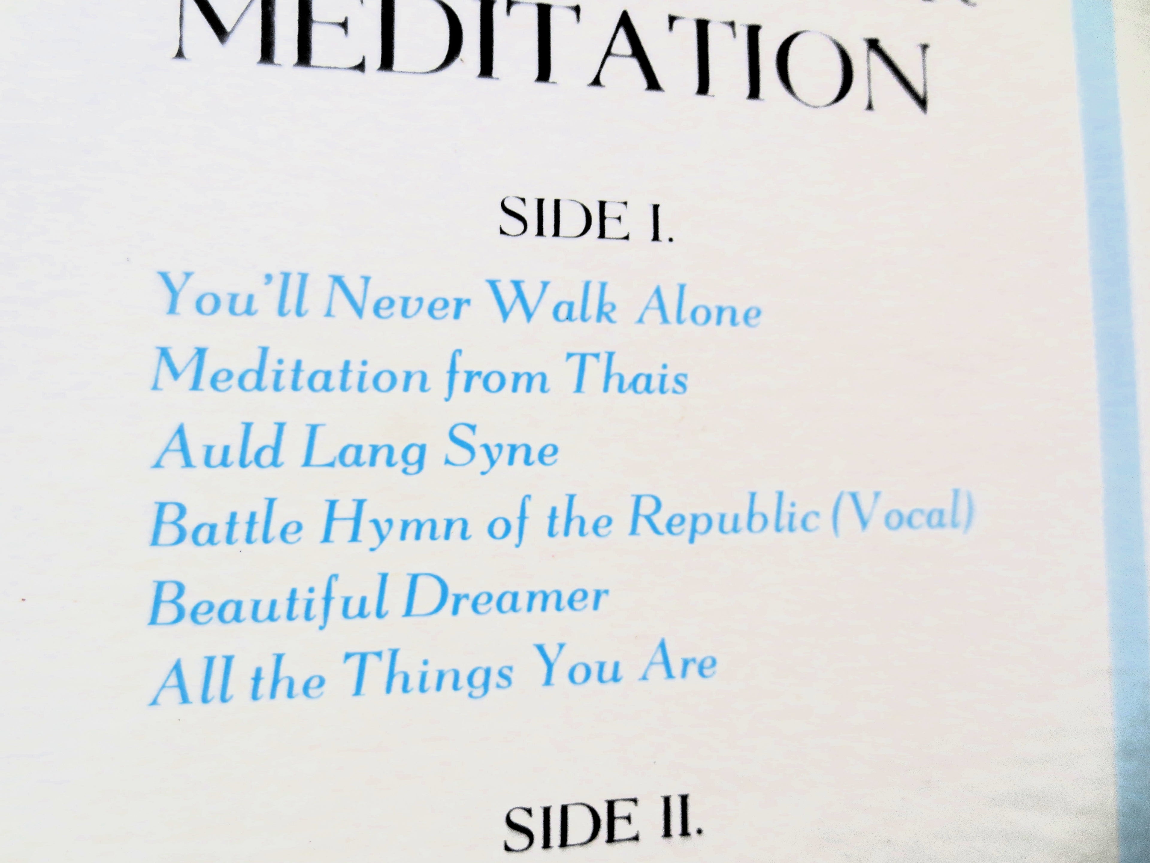 MELODIES for MEDITATION, Classic Tranquility, Vintage Album, circa 1967 Record, Vinyl Lp