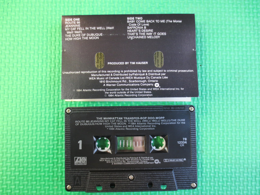 The MANHATTAN TRANSFER, Bop Doo-Wopp Acapella, 1984 Cassette Tape, Vintage Cassette
