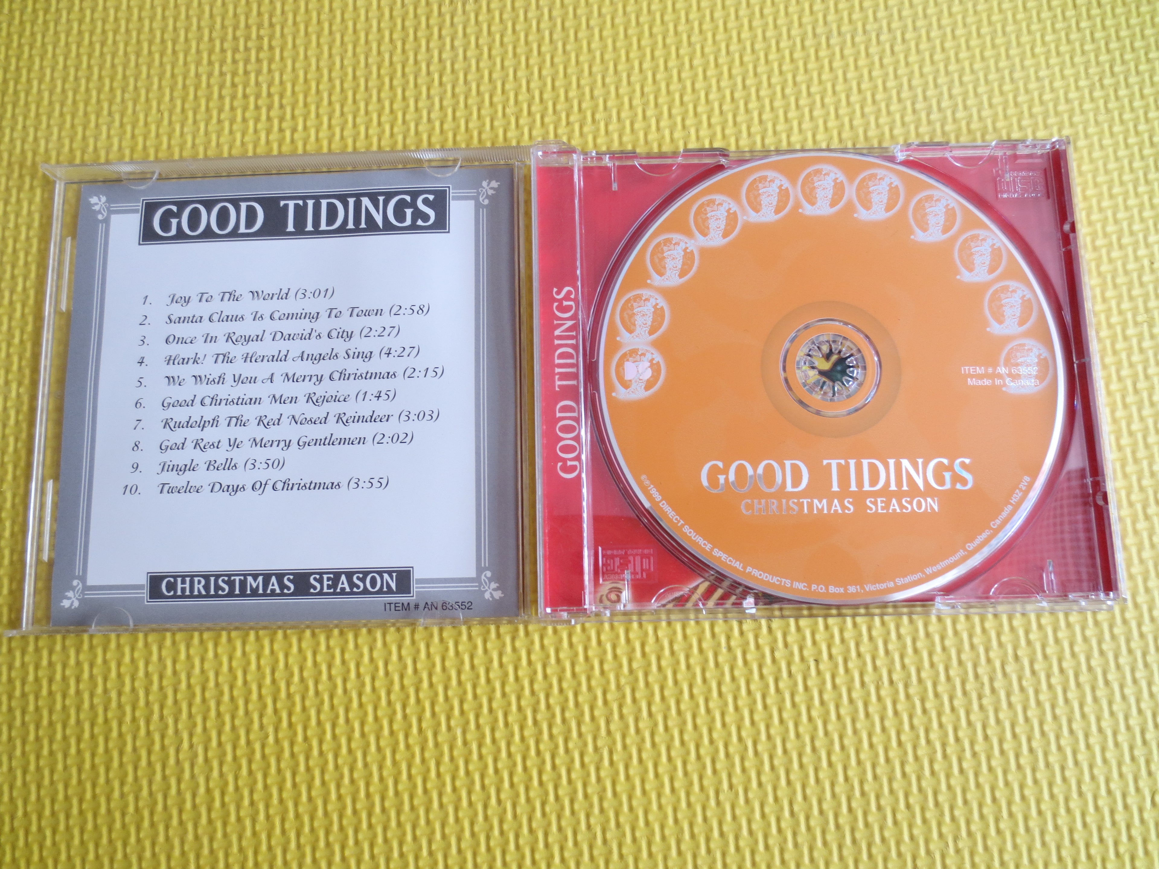 GOOD TIDINGS CHRISTMAS, Christmas Carols, 1999 Compact Disc, Vintage Cd
