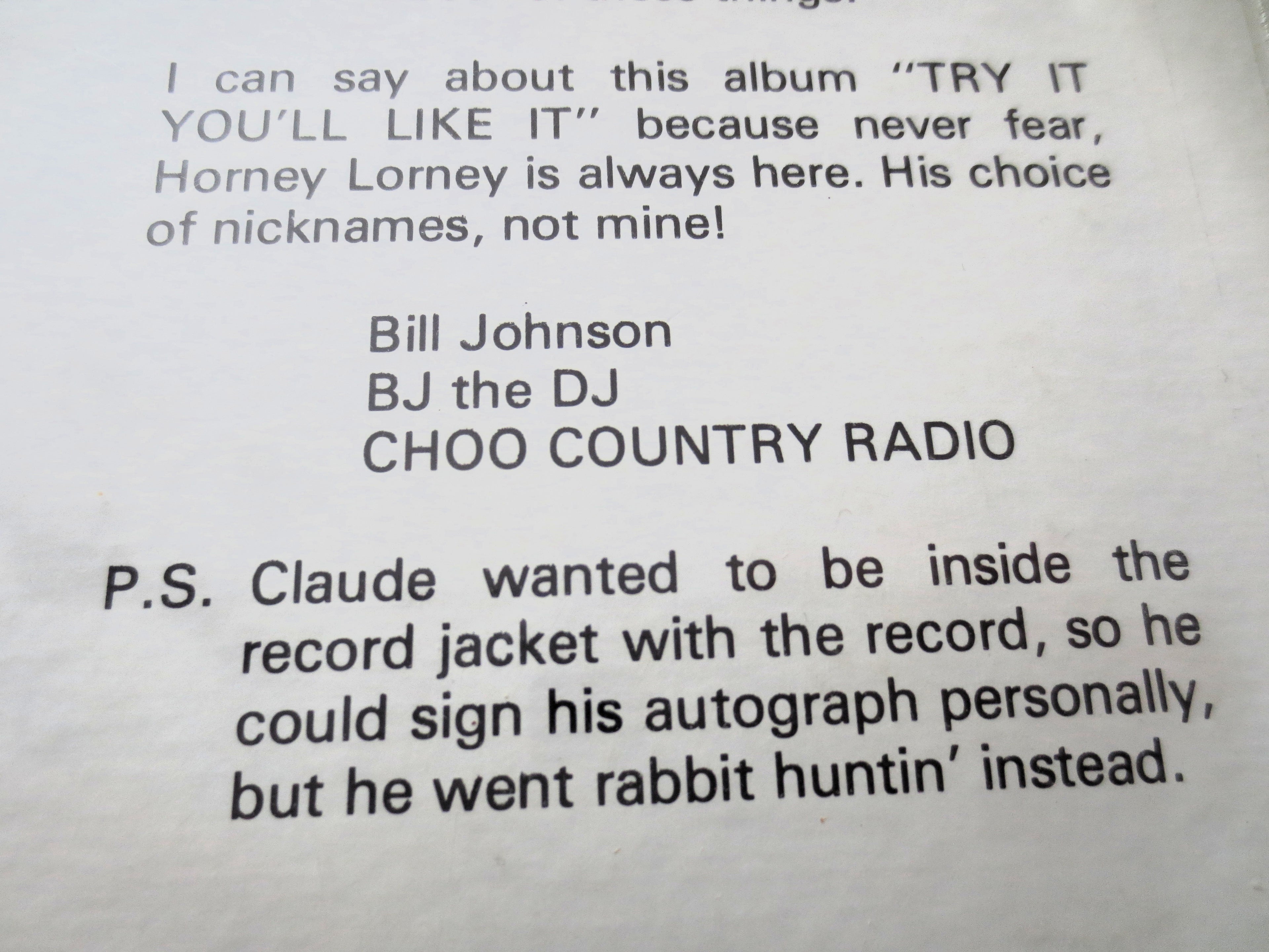 The Lorne Hachey Show – CHOO Country Radio (c.1975) Vinyl LP — Factory Sealed