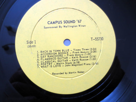 CAMPUS SOUND '67, Folk Music, RARE Vintage Album, Vinyl Lp