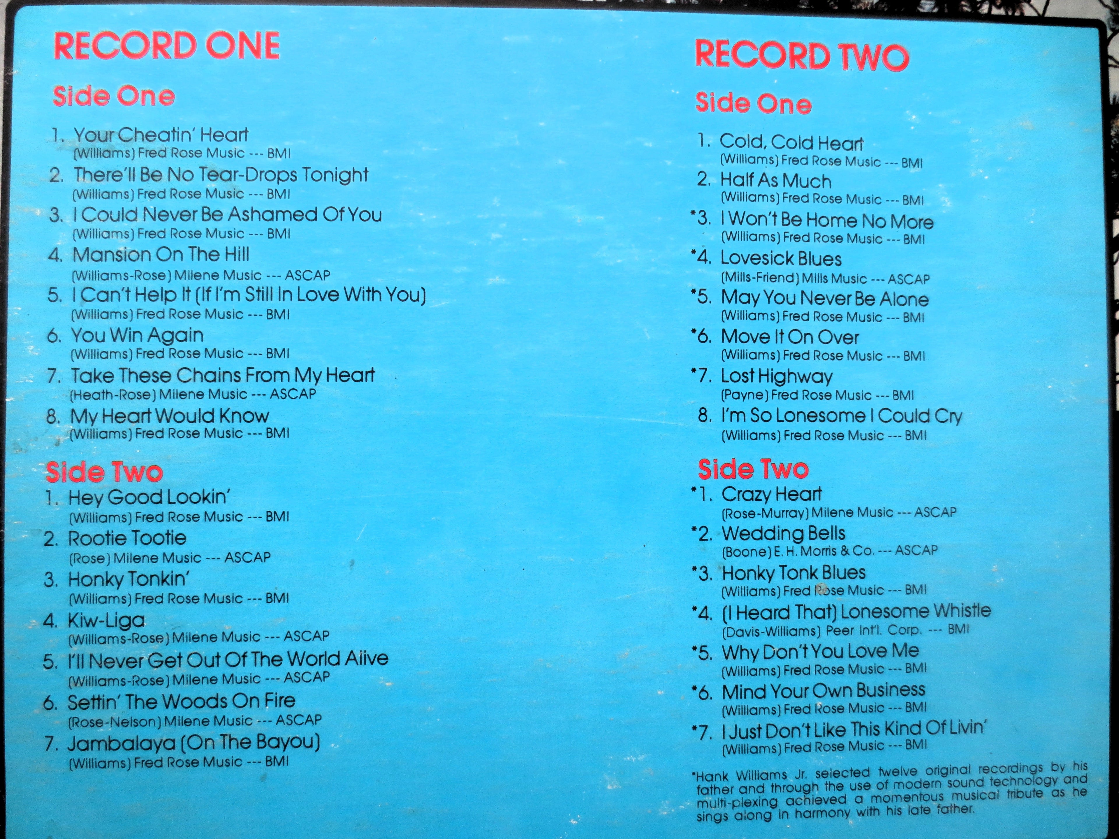 Hank Williams – Memories (K-Tel, 1973) Vinyl 2xLP