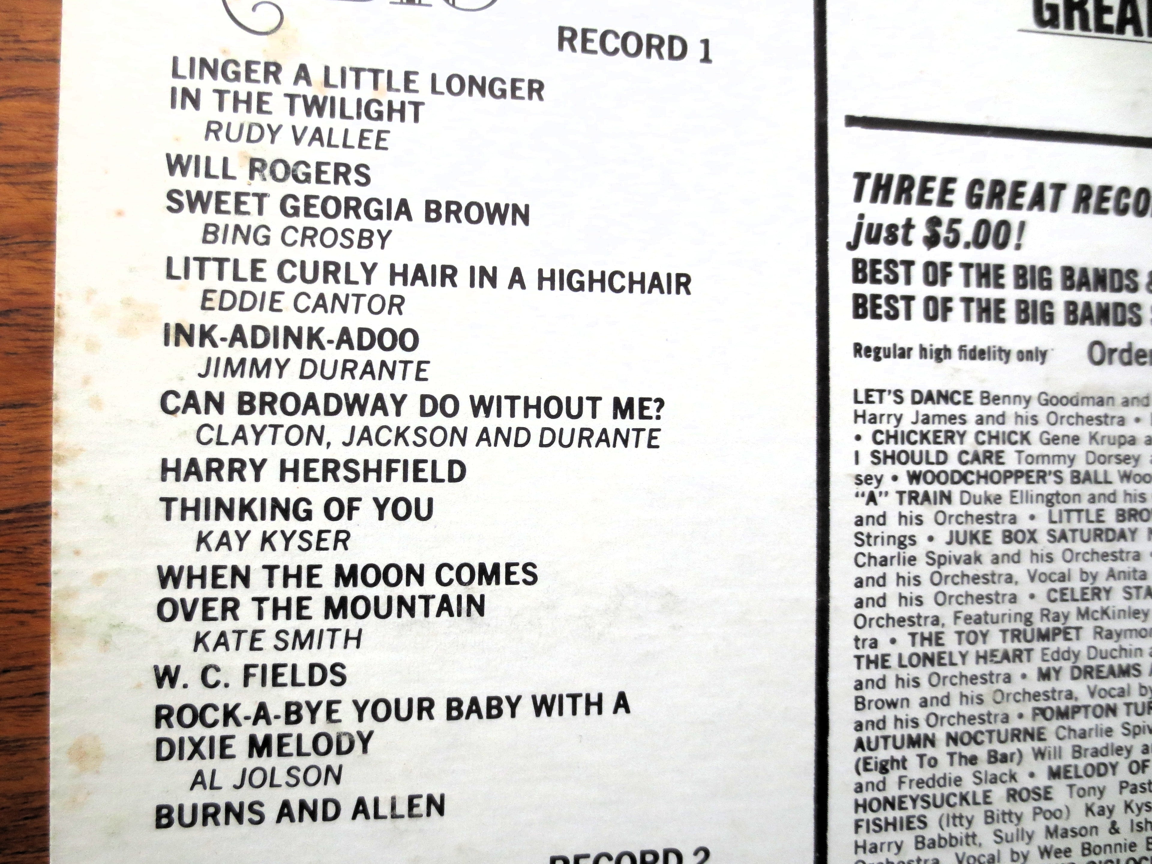 OLD TIME RADIO, Greatest Radio Songs, Vintage Album, 1969 Record, Vinyl Lp