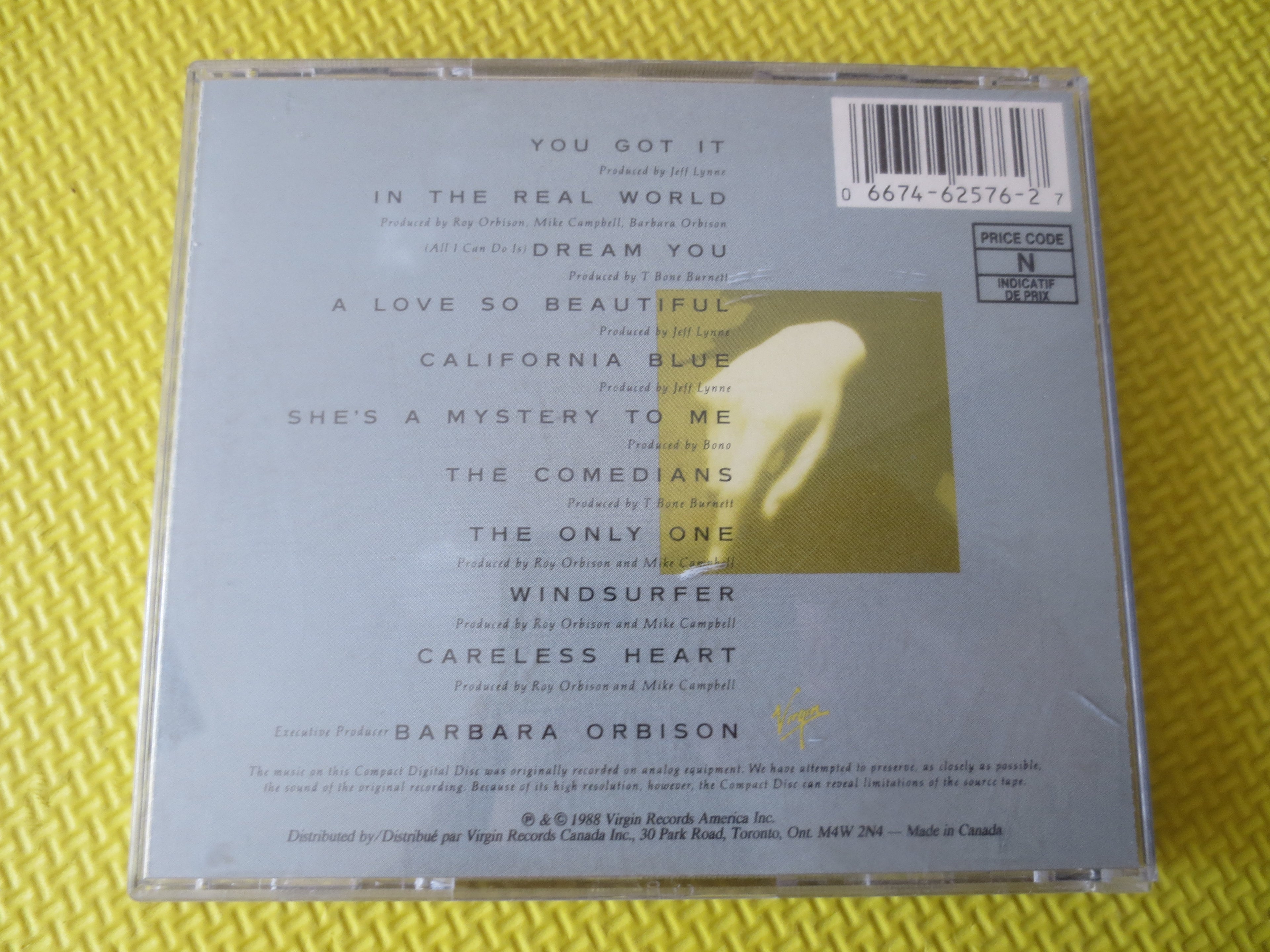 ROY ORBISON, Mystery Girl, 1988 Compact Disc, Vintage Cd
