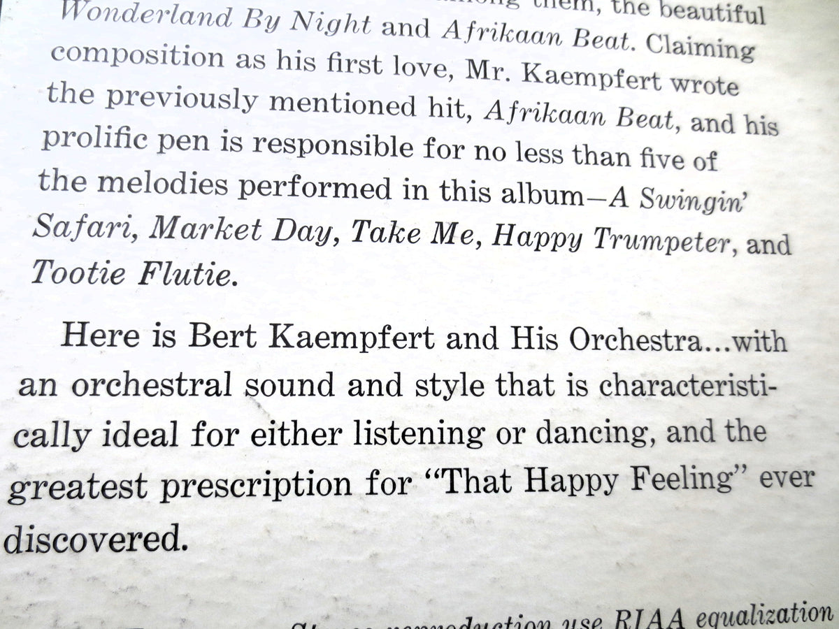 Bert Kaempfert – That Happy Feeling (1962) Vinyl LP