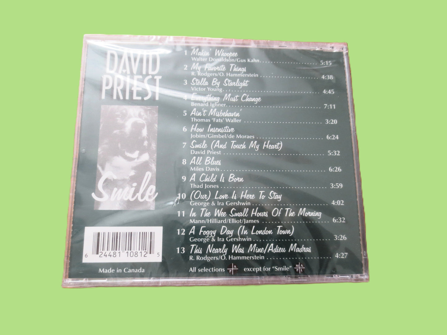 DAVID PRIEST, Factory SEALED, Smile, 2002 Compact Disc, Vintage Cd
