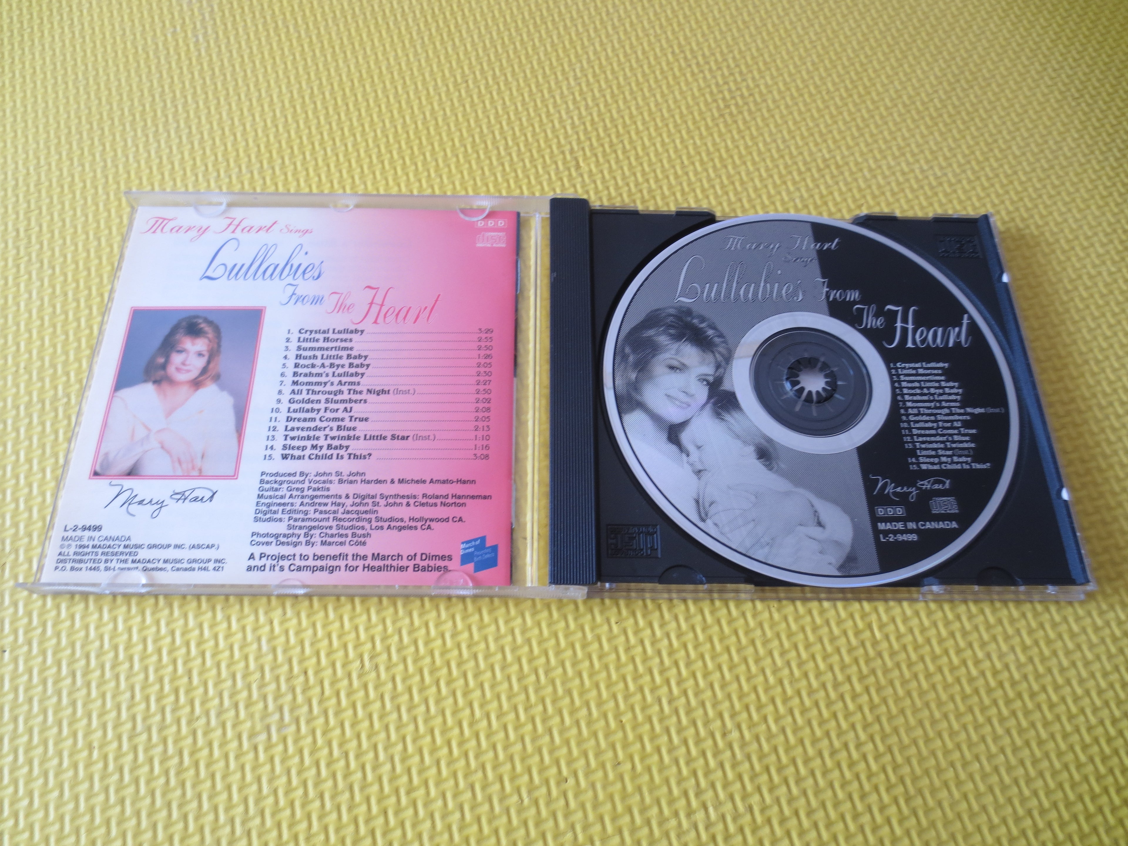 MARY HART, Lullabies, Children's Music, 1994 Compact Disc, Vintage Cd
