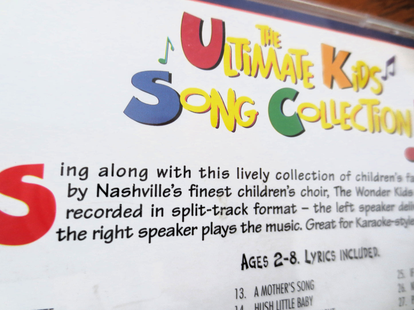 The Ultimate KIDS SONG COLLECTION, Children's Music, 2000 Compact Disc, Vintage Cd
