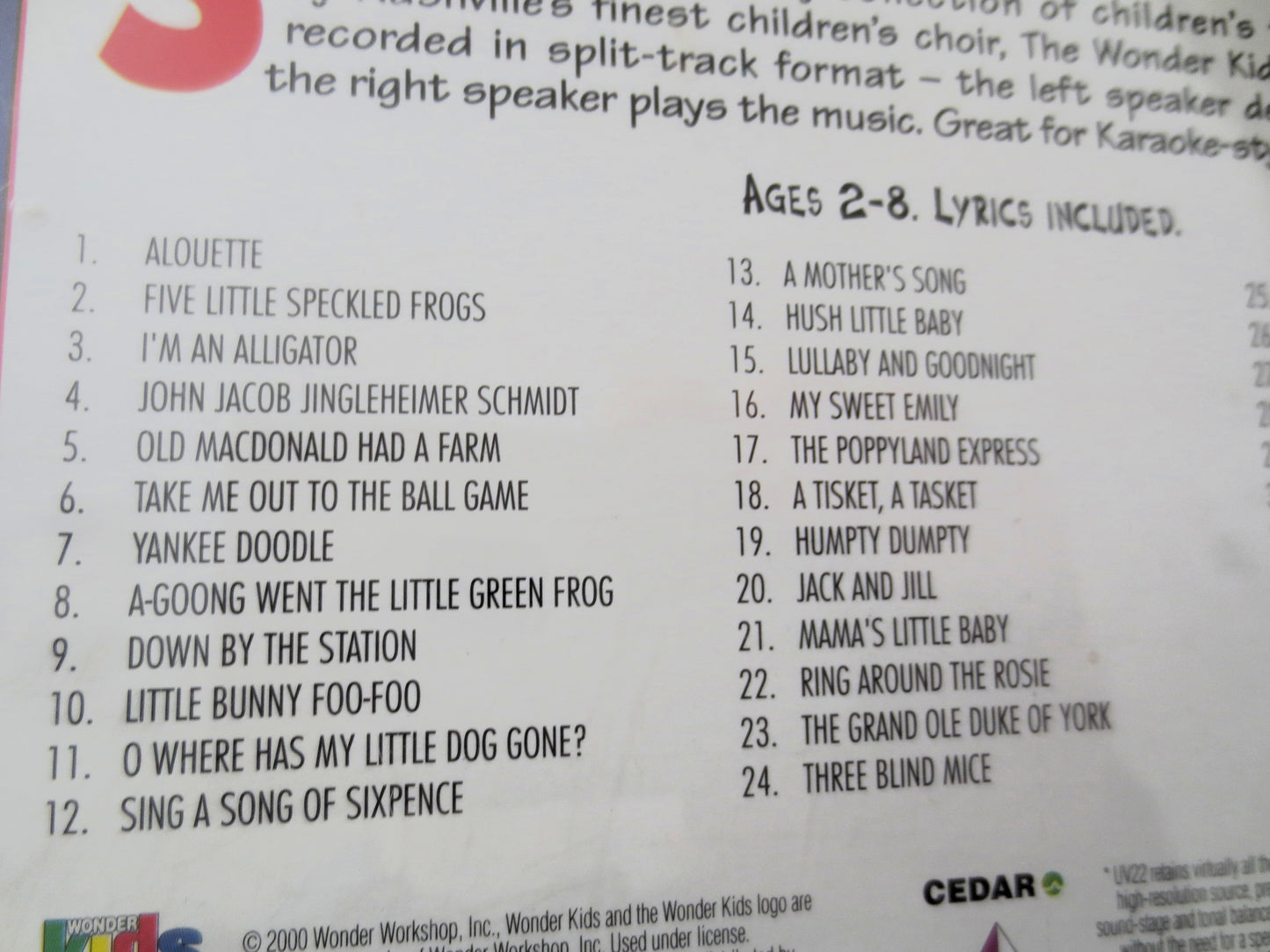 The Ultimate KIDS SONG COLLECTION, Children's Music, 2000 Compact Disc, Vintage Cd