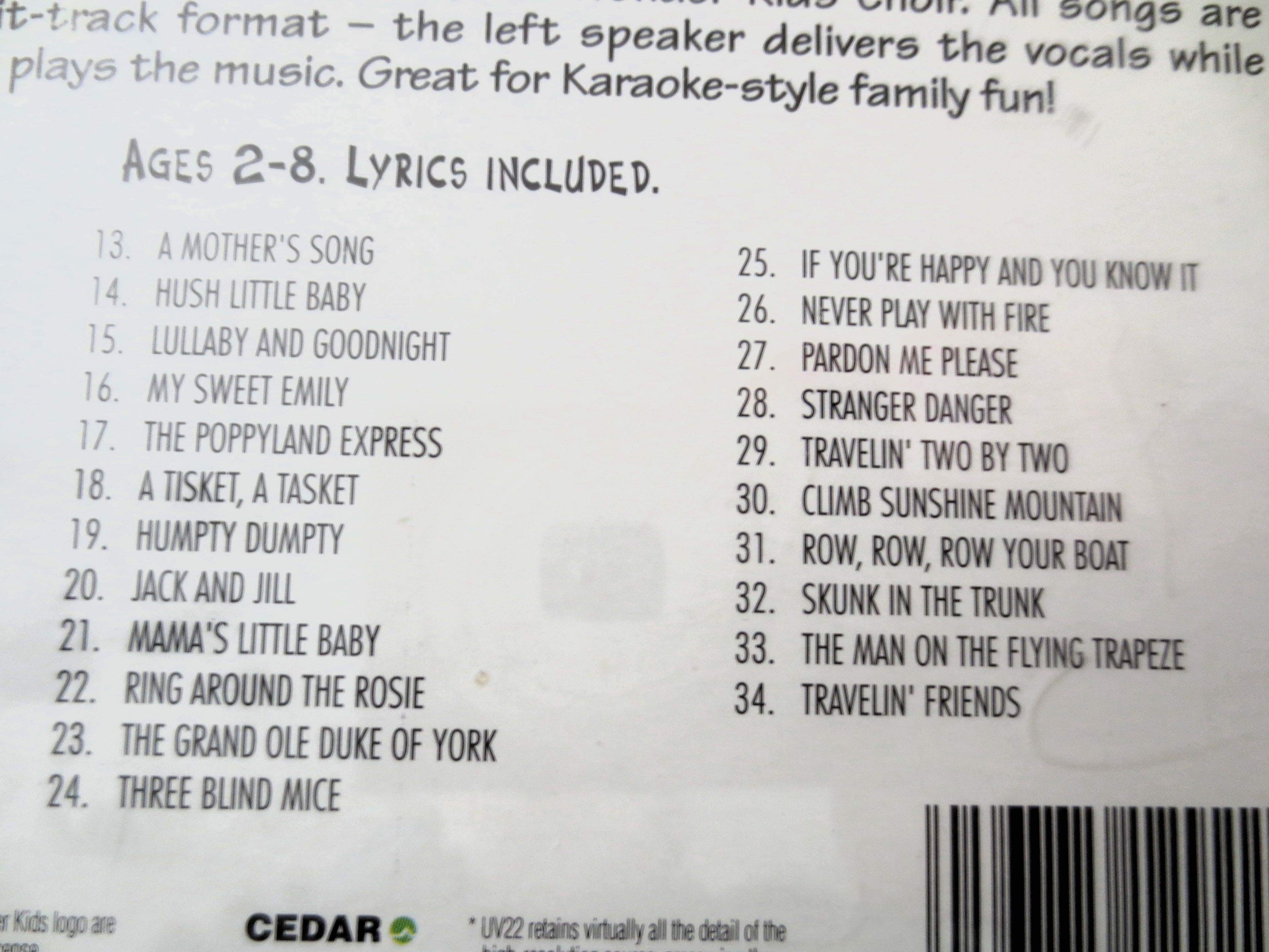 The Ultimate KIDS SONG COLLECTION, Volume 1, Children's Music, 2000 Compact Disc, Vintage Cd