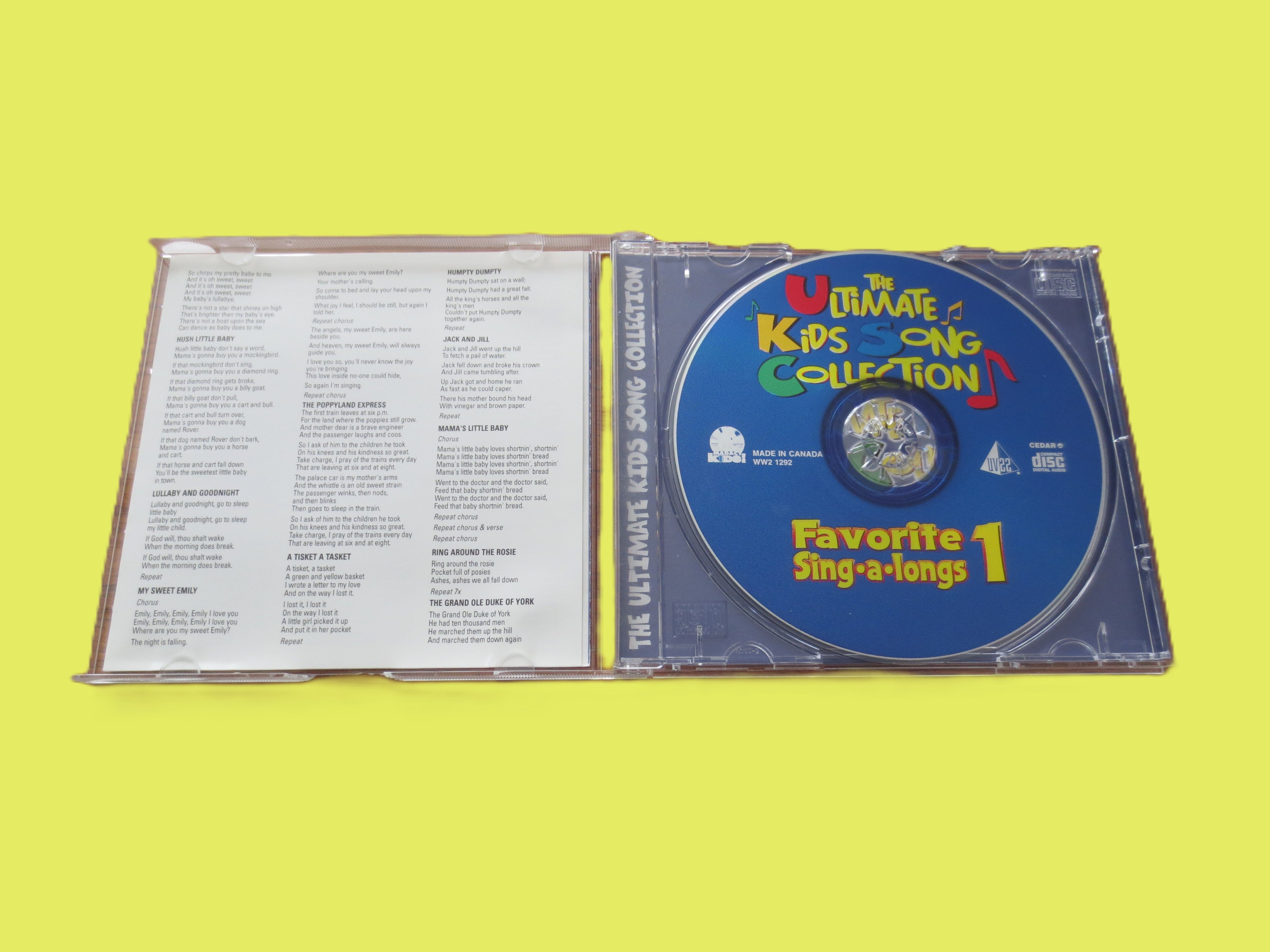 The Ultimate KIDS SONG COLLECTION, Volume 1, Children's Music, 2000 Compact Disc, Vintage Cd