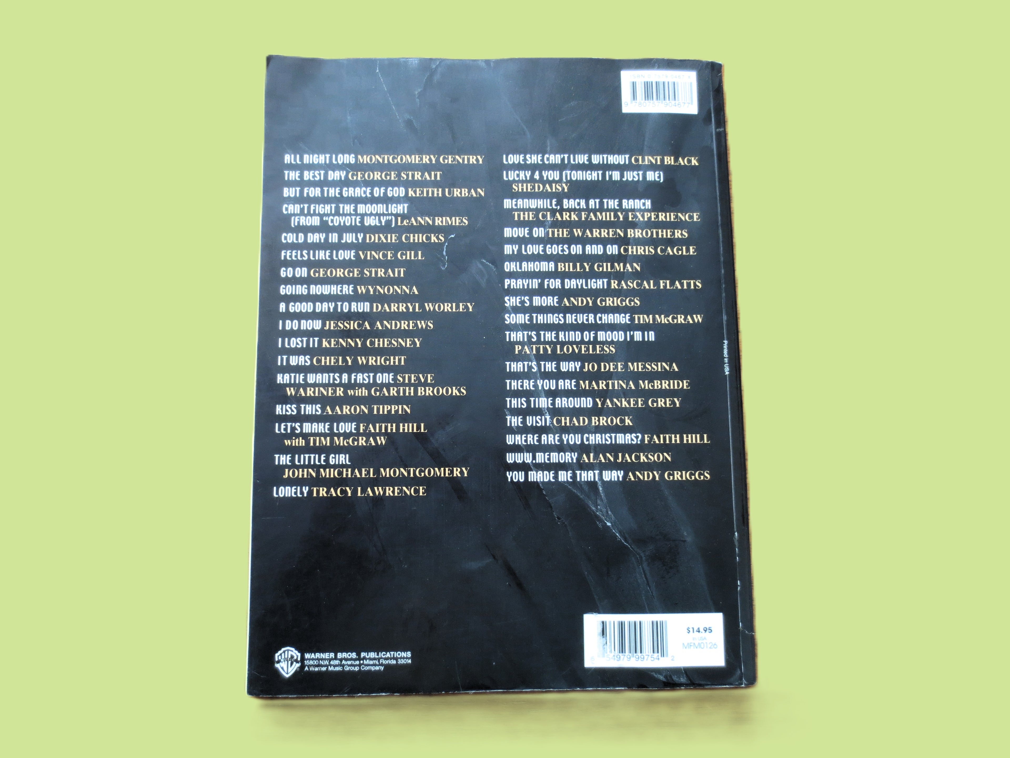 Smash Country Hits 2001 – Sheet Music Book (Piano/Vocal/Chords)