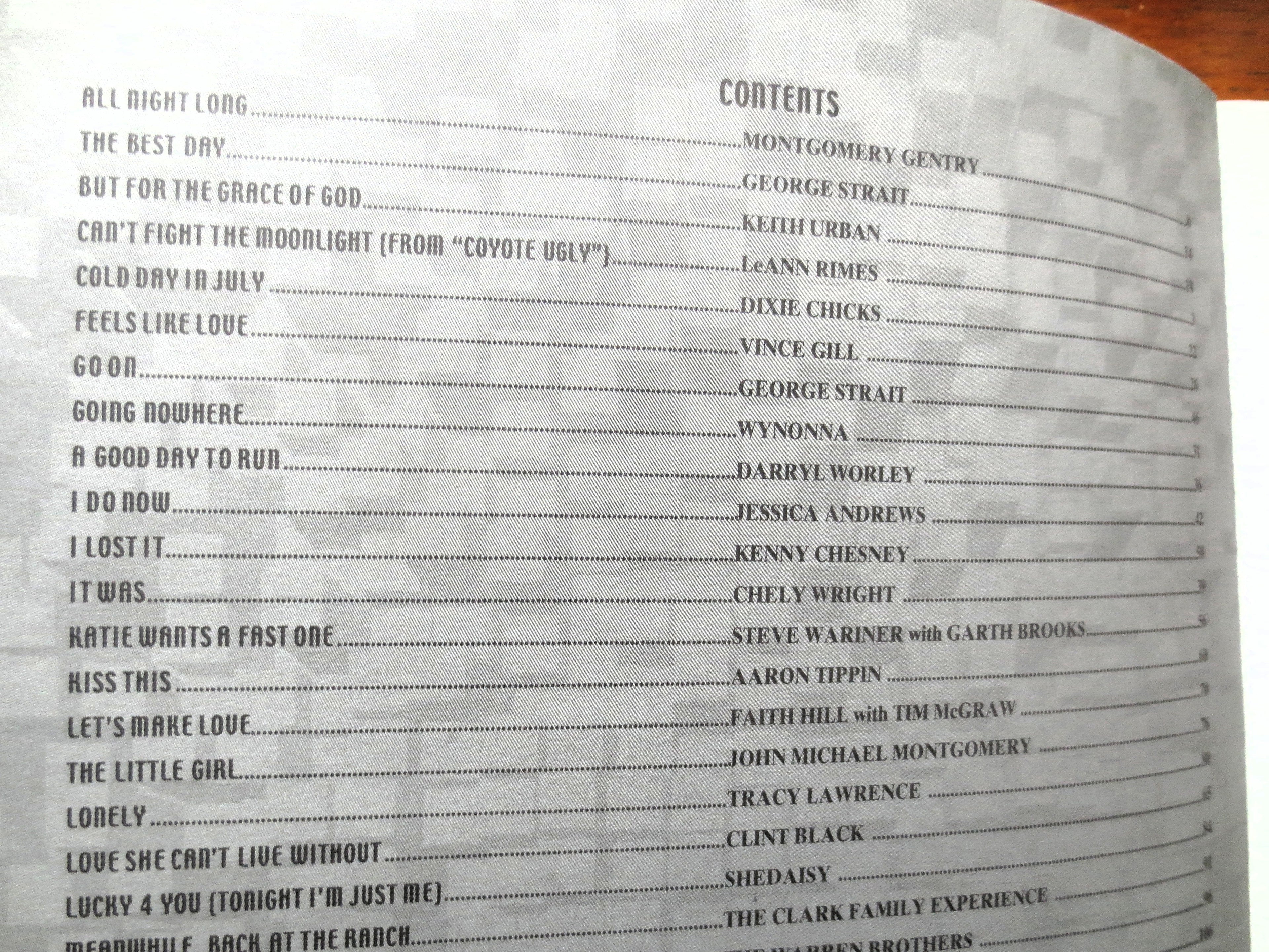 Smash Country Hits 2001 – Sheet Music Book (Piano/Vocal/Chords)