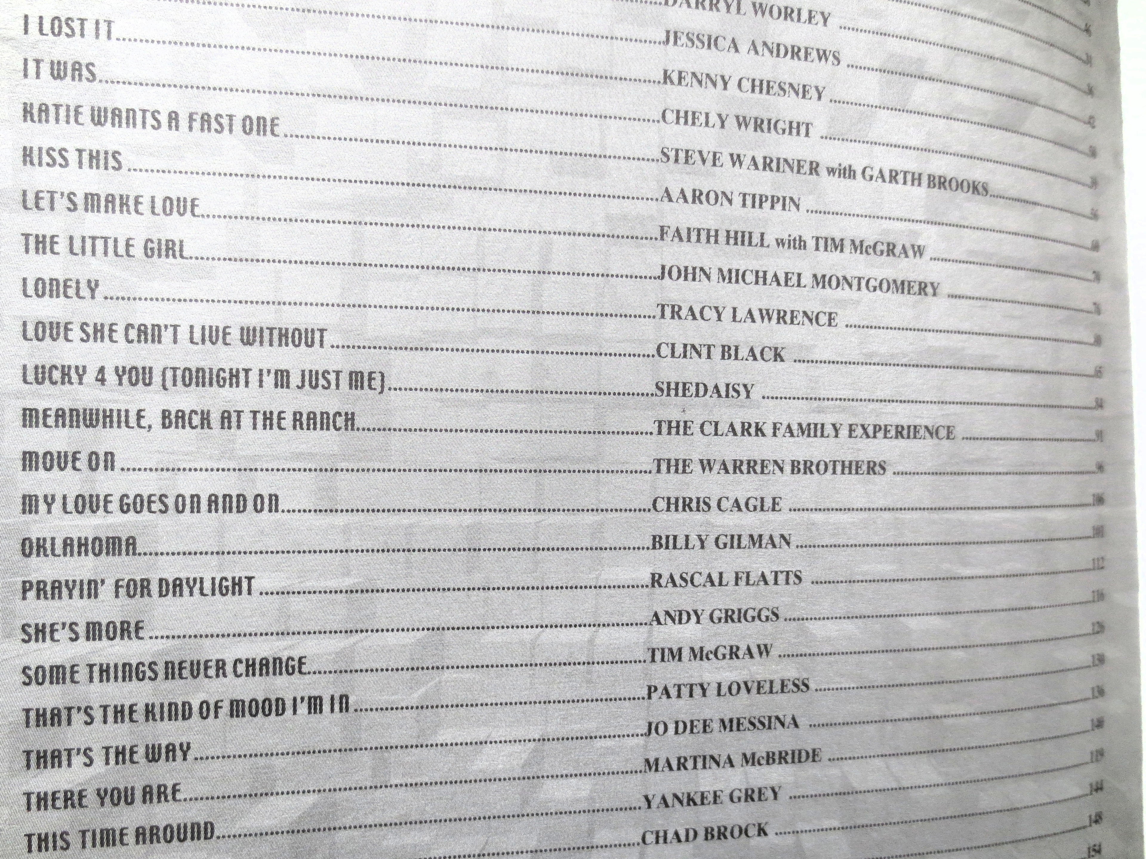 Smash Country Hits 2001 – Sheet Music Book (Piano/Vocal/Chords)