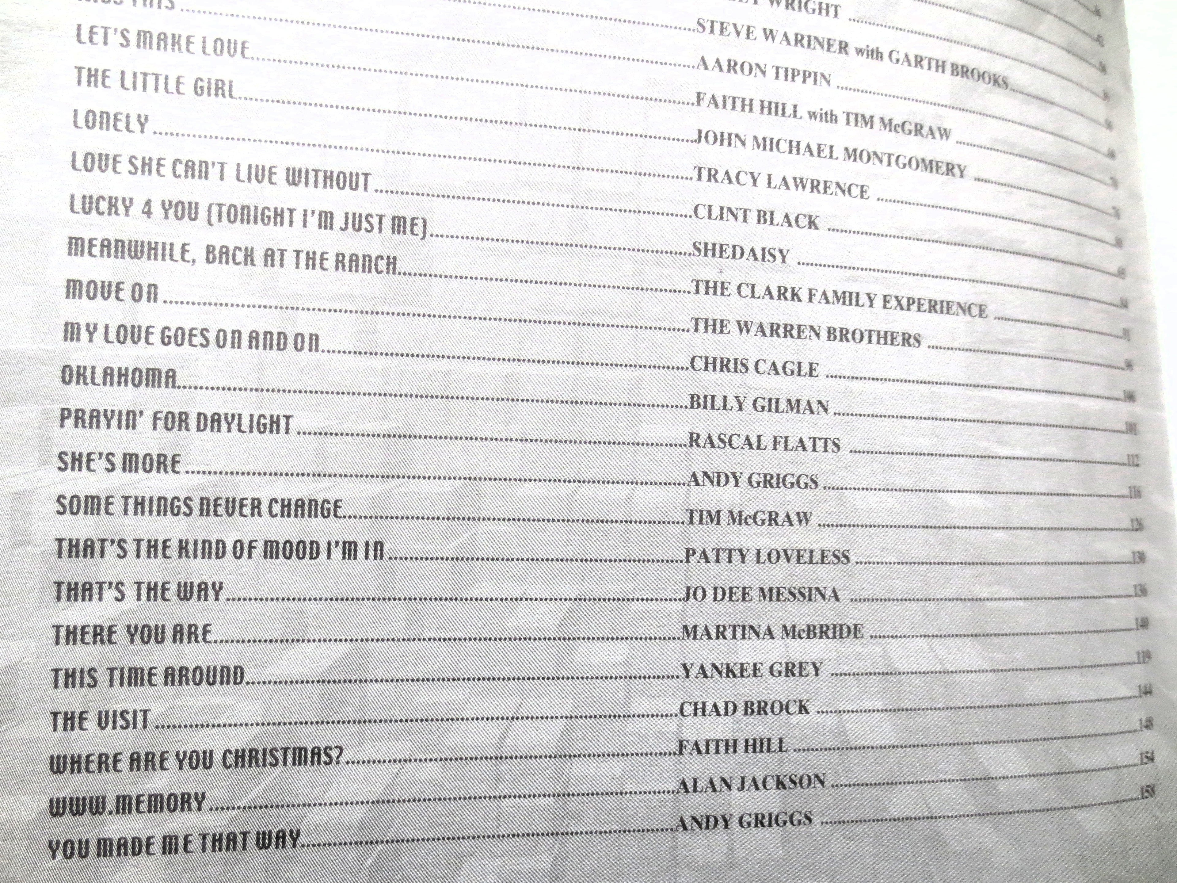 Smash Country Hits 2001 – Sheet Music Book (Piano/Vocal/Chords)