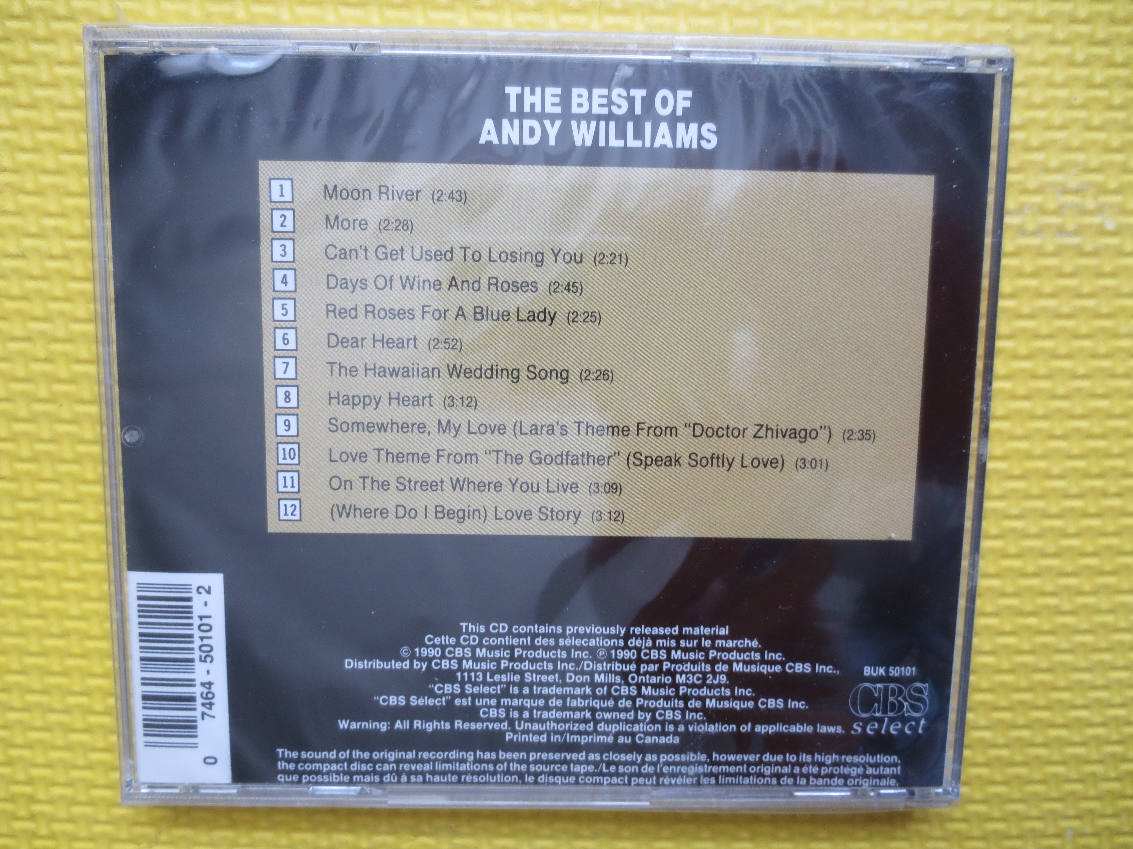 Andy Williams – The Best of Andy Williams (1990) CD — Factory Sealed