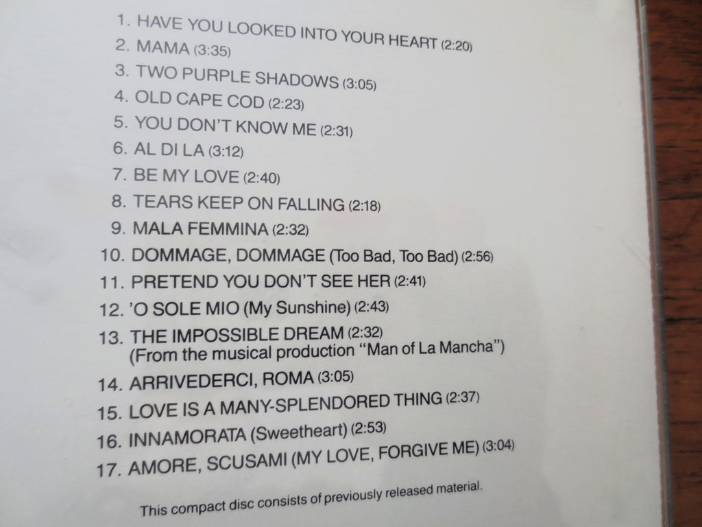 JERRY VALE, 17 Most Requested Songs, 1986 Compact Disc, Vintage Cd