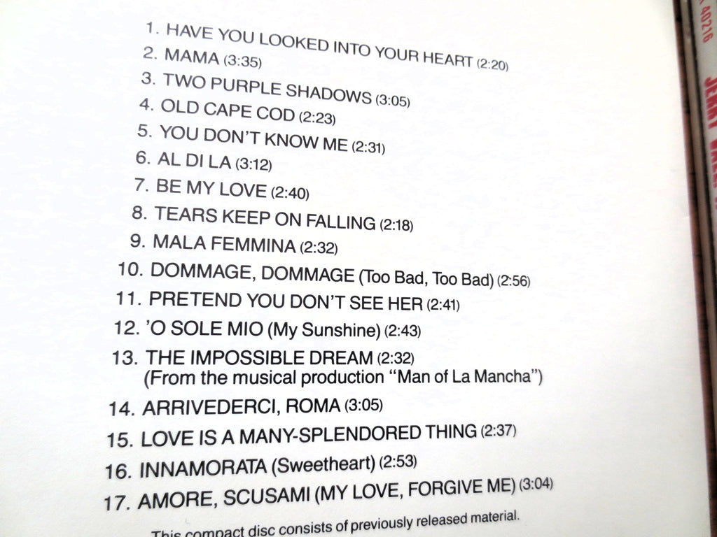 JERRY VALE, 17 Most Requested Songs, 1986 Compact Disc, Vintage Cd